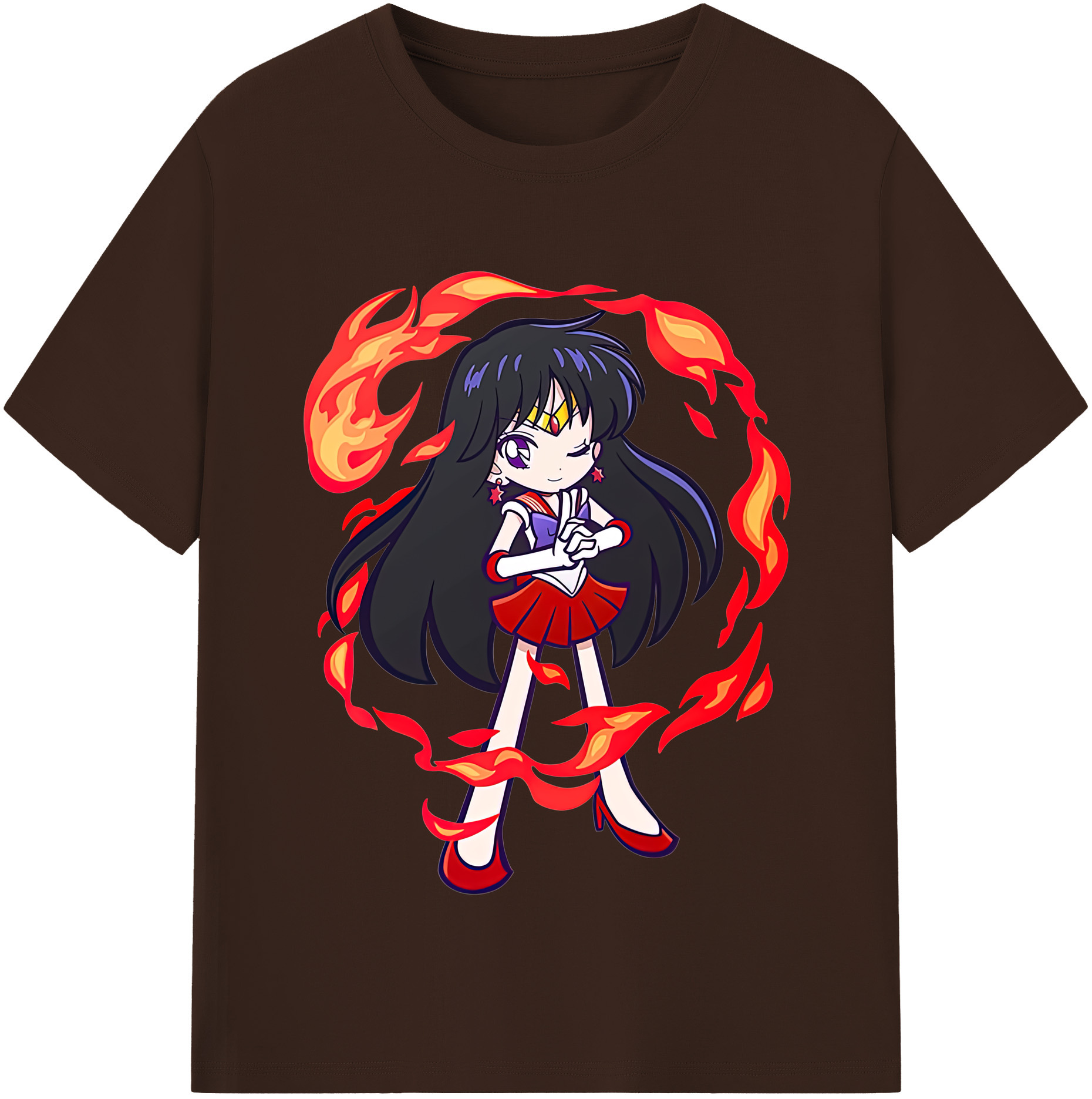 （画像用） 美少女戦士セーラームーン 火野レイ ひの レイ Sailor Moon Hino Rei （セーラーマーズ,Sailor Mars） 綿100％半袖Tシャツ（フロントプリント）