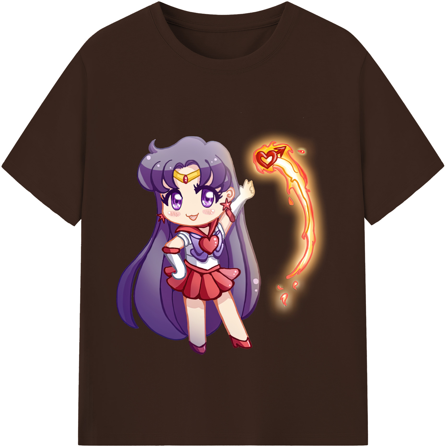 （画像用） 美少女戦士セーラームーン 火野レイ ひの レイ Sailor Moon Hino Rei （セーラーマーズ,Sailor Mars） 綿100％半袖Tシャツ（フロントプリント）