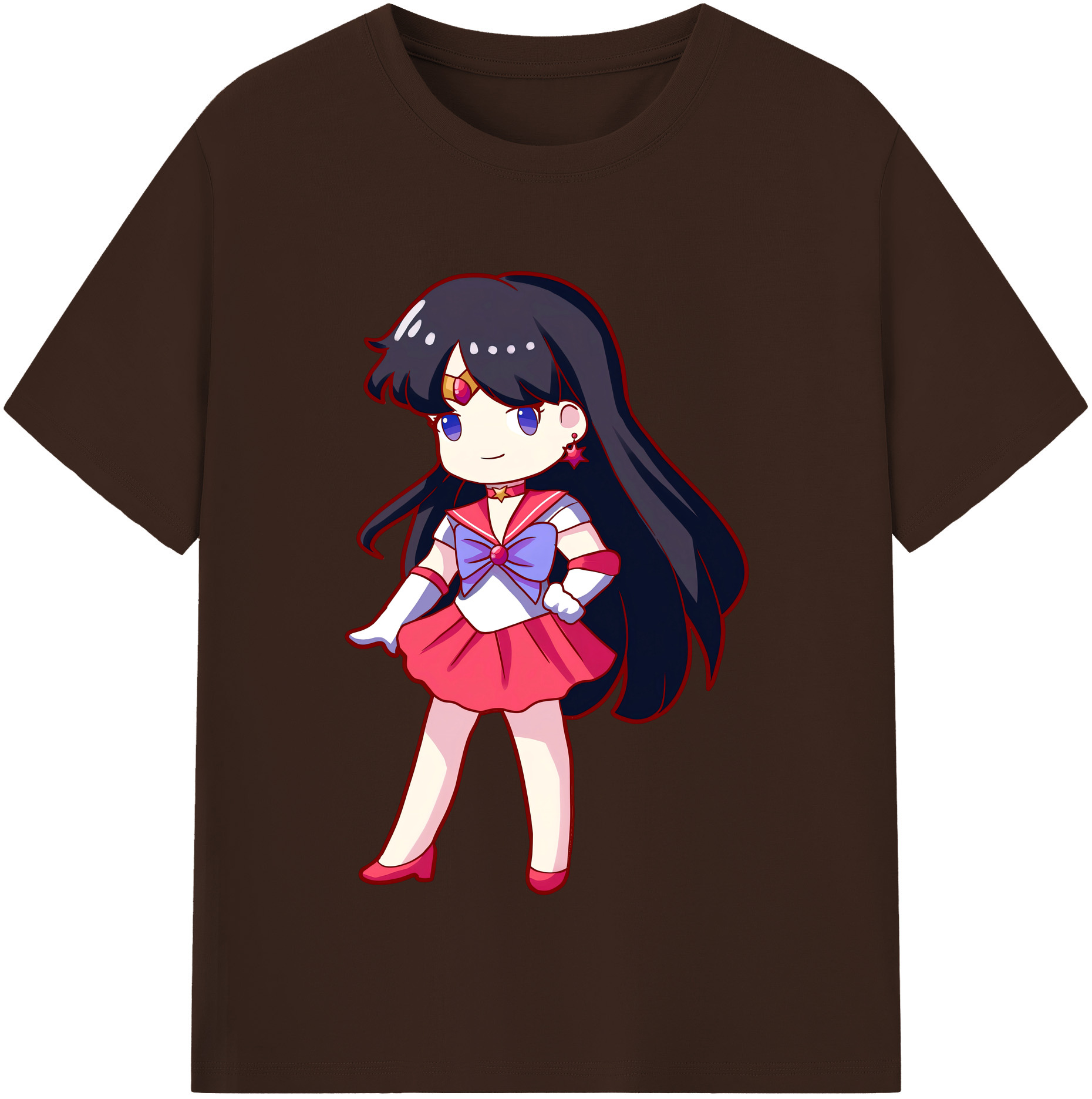 （画像用） 美少女戦士セーラームーン 火野レイ ひの レイ Sailor Moon Hino Rei （セーラーマーズ,Sailor Mars） 綿100％半袖Tシャツ（フロントプリント）