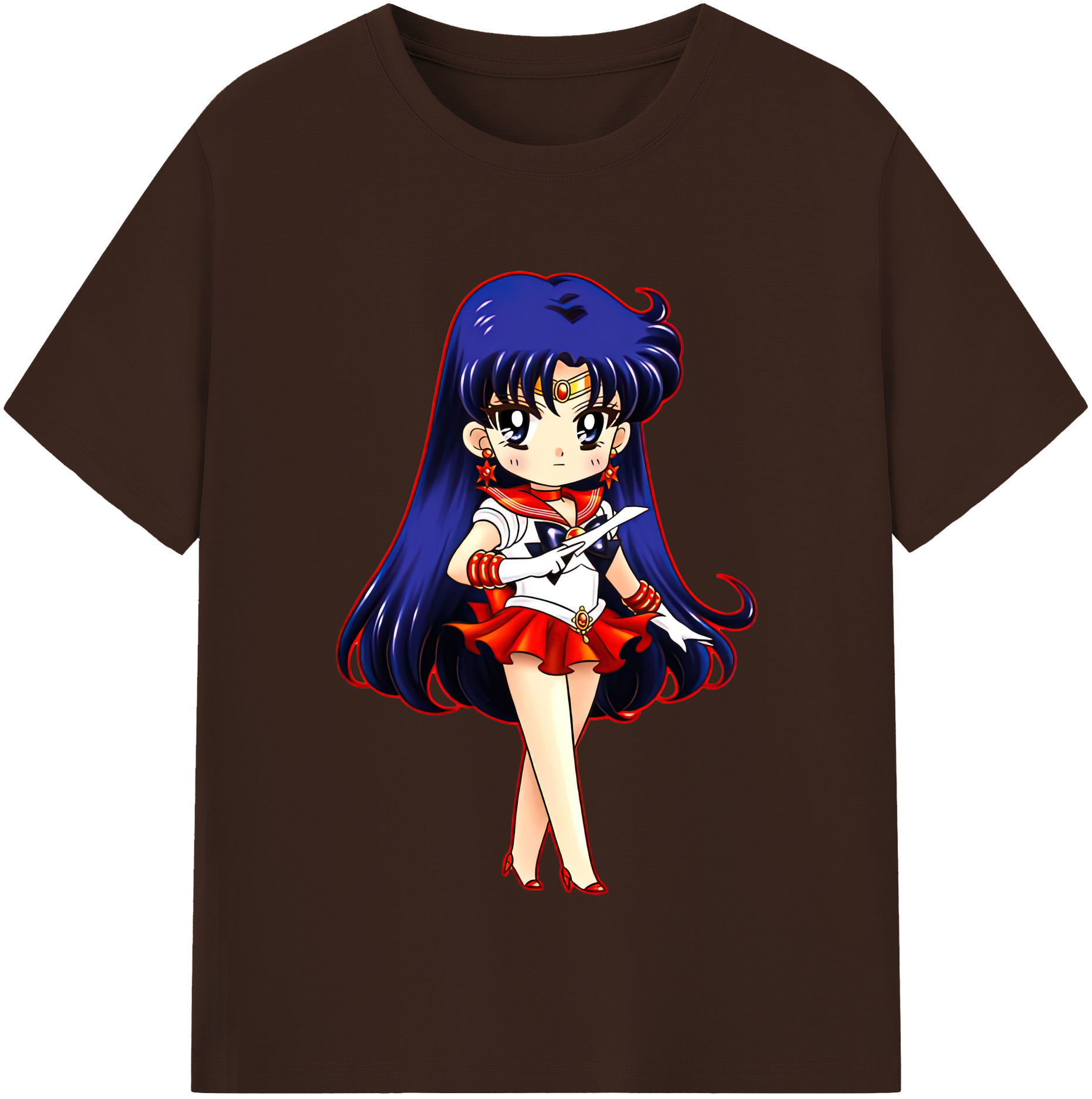 （画像用） 美少女戦士セーラームーン 火野レイ ひの レイ Sailor Moon Hino Rei （セーラーマーズ,Sailor Mars） 綿100％半袖Tシャツ（フロントプリント）