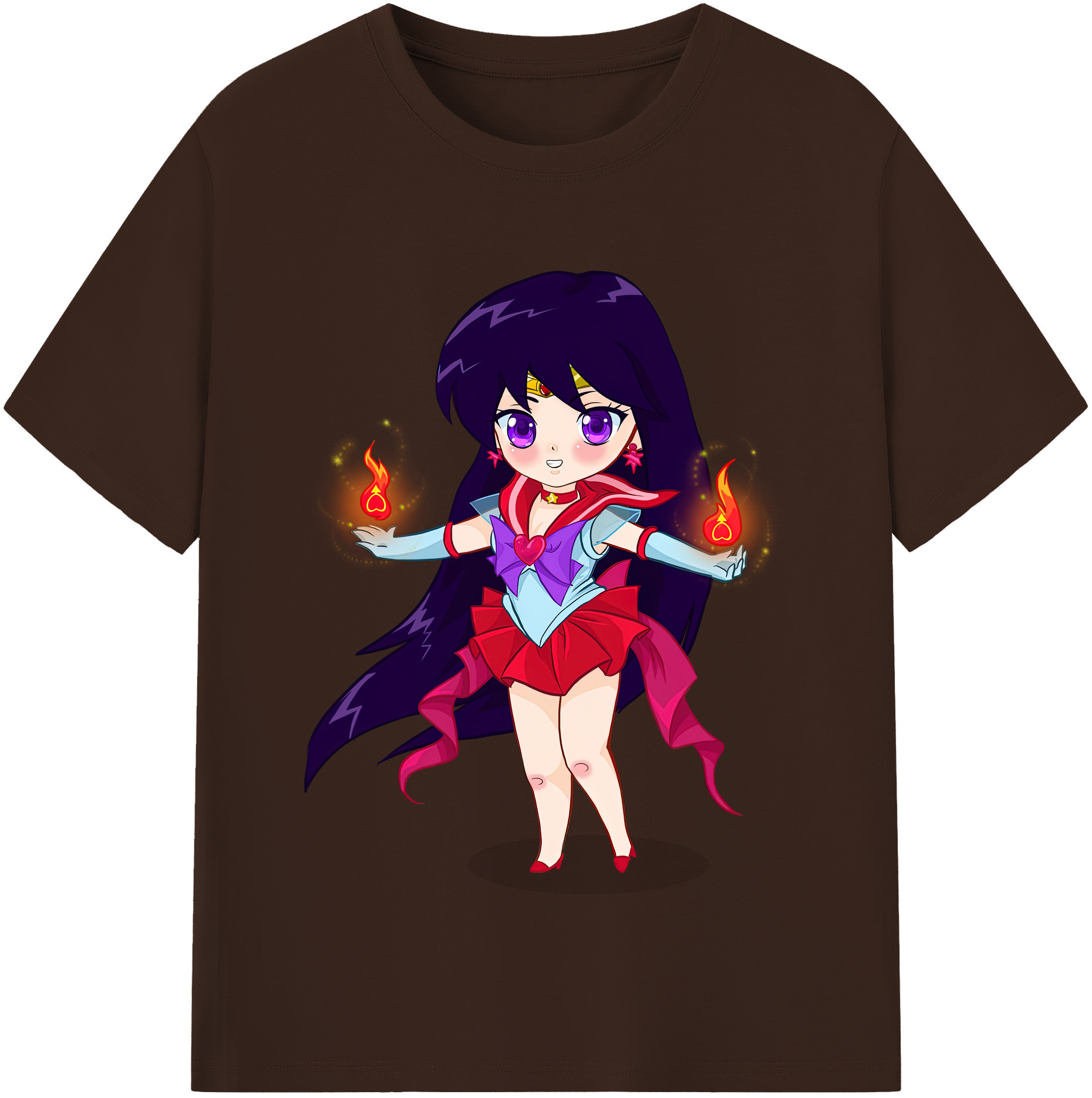 （画像用） 美少女戦士セーラームーン 火野レイ ひの レイ Sailor Moon Hino Rei （セーラーマーズ,Sailor Mars） 綿100％半袖Tシャツ（フロントプリント）
