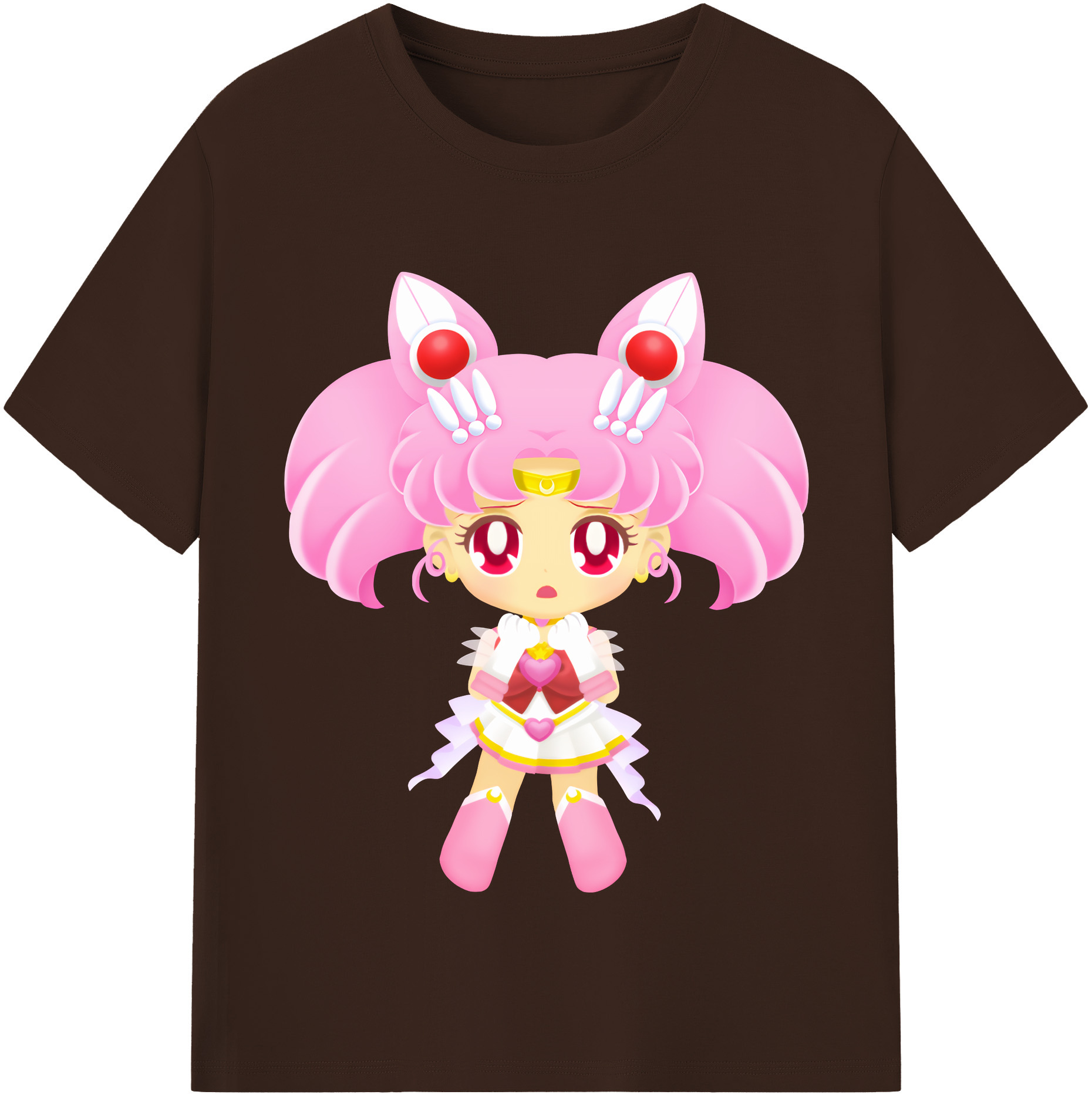 （画像用） 美少女戦士セーラームーン ちびうさ Sailor Moon Chibiusa Tsukino Usagi Small Lady Serenity 綿100％半袖Tシャツ（フロントプリント）