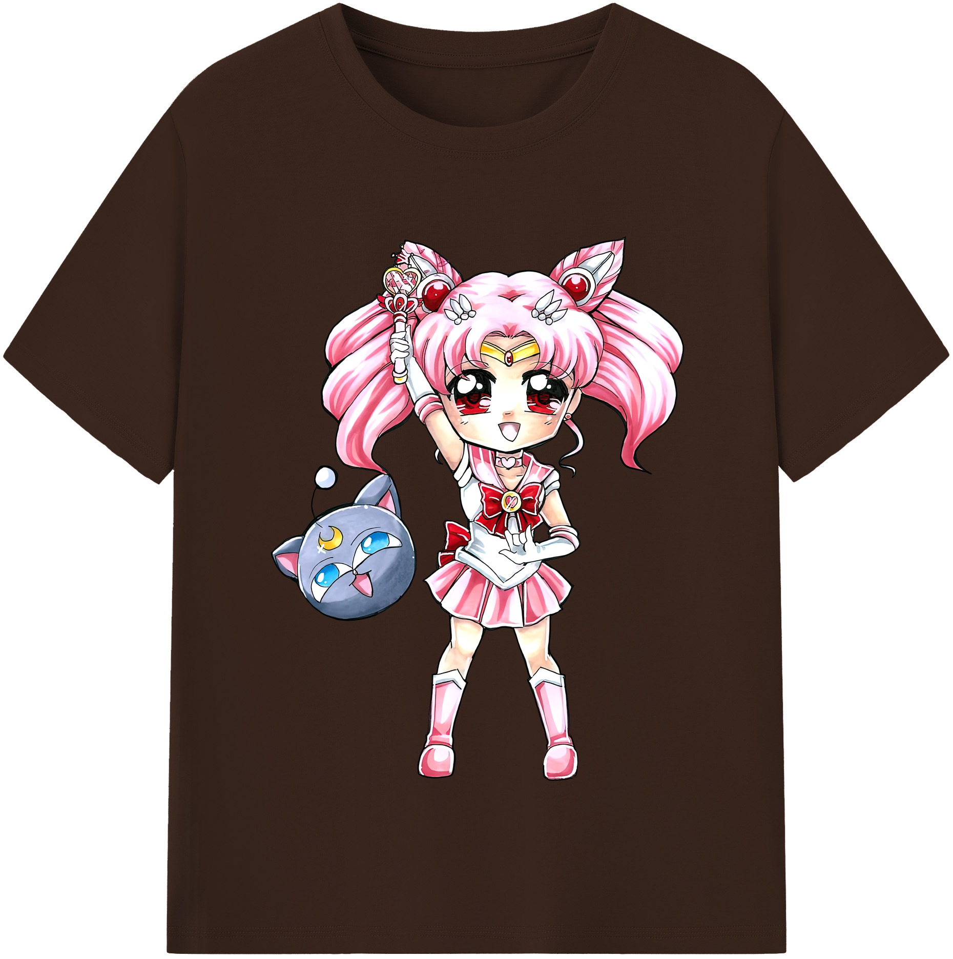 （画像用） 美少女戦士セーラームーン ちびうさ Sailor Moon Chibiusa Tsukino Usagi Small Lady Serenity 綿100％半袖Tシャツ（フロントプリント）