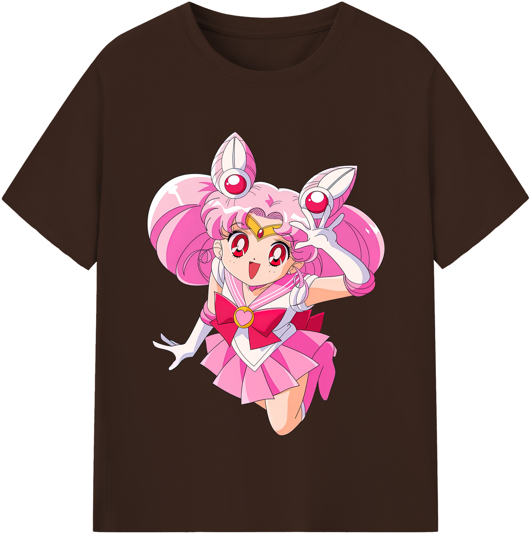 （画像用） 美少女戦士セーラームーン ちびうさ Sailor Moon Chibiusa Tsukino Usagi Small Lady Serenity 綿100％半袖Tシャツ（フロントプリント）