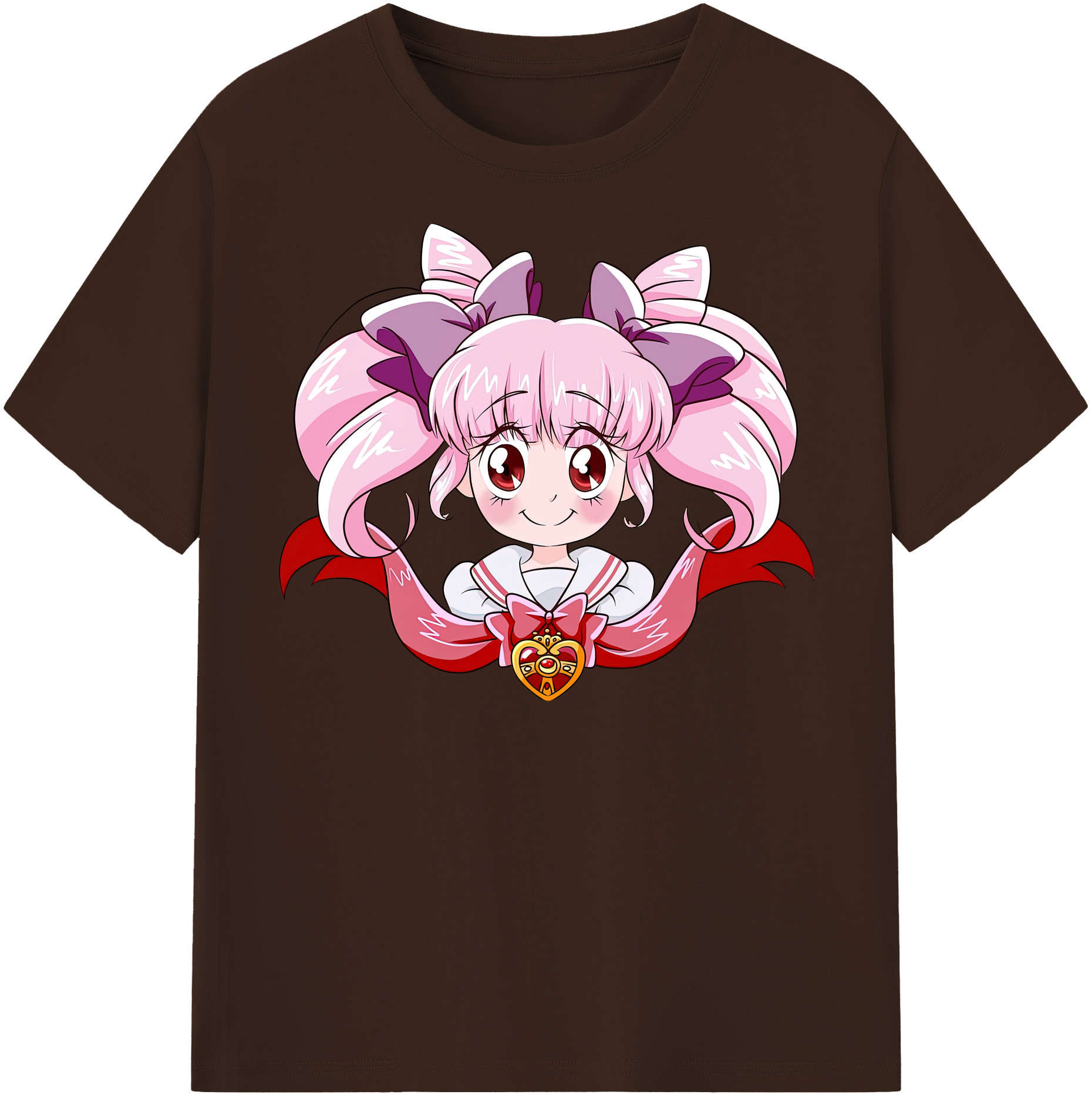 （画像用） 美少女戦士セーラームーン ちびうさ Sailor Moon Chibiusa Tsukino Usagi Small Lady Serenity 綿100％半袖Tシャツ（フロントプリント）