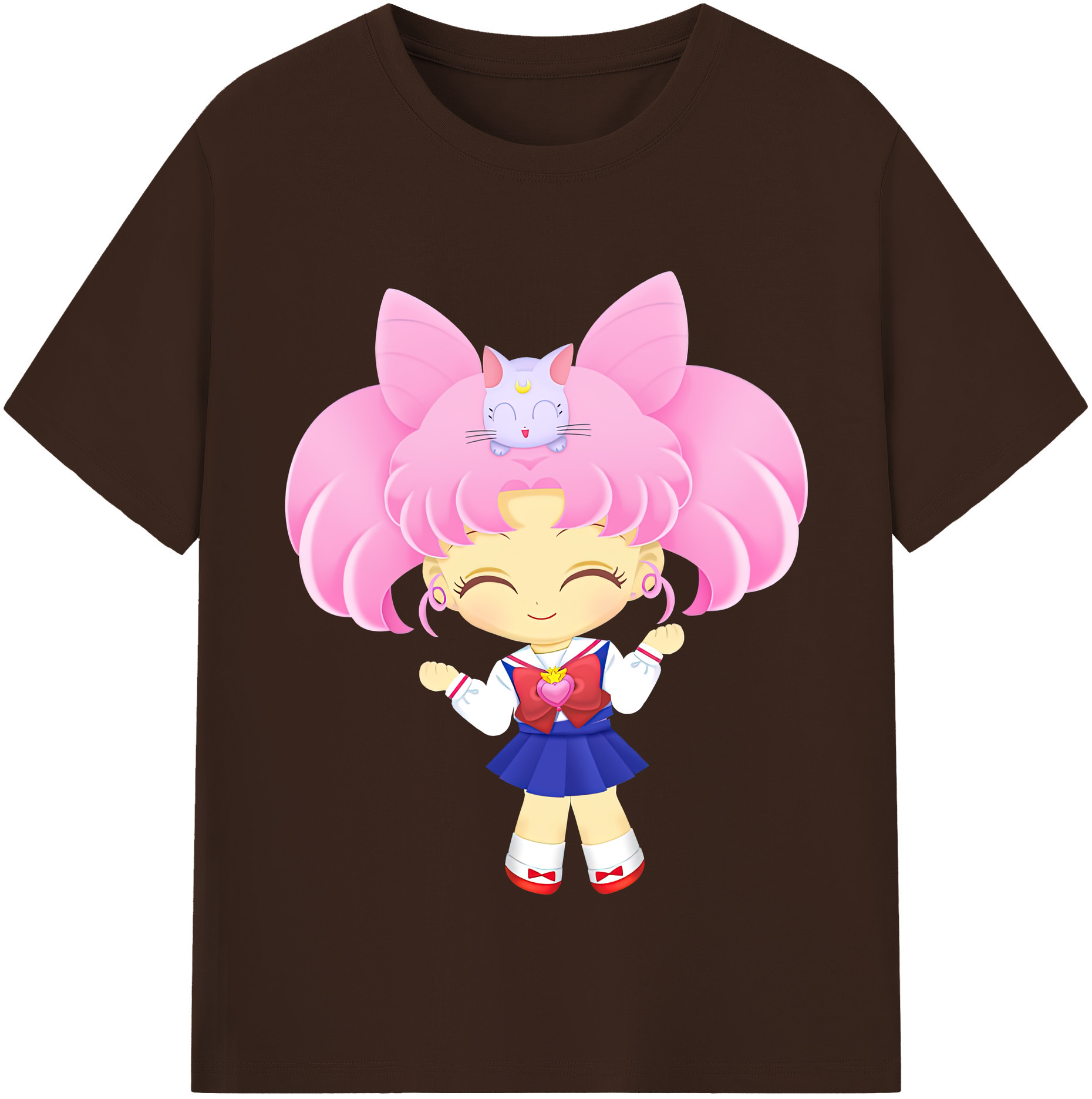 （画像用） 美少女戦士セーラームーン ちびうさ Sailor Moon Chibiusa Tsukino Usagi Small Lady Serenity 綿100％半袖Tシャツ（フロントプリント）
