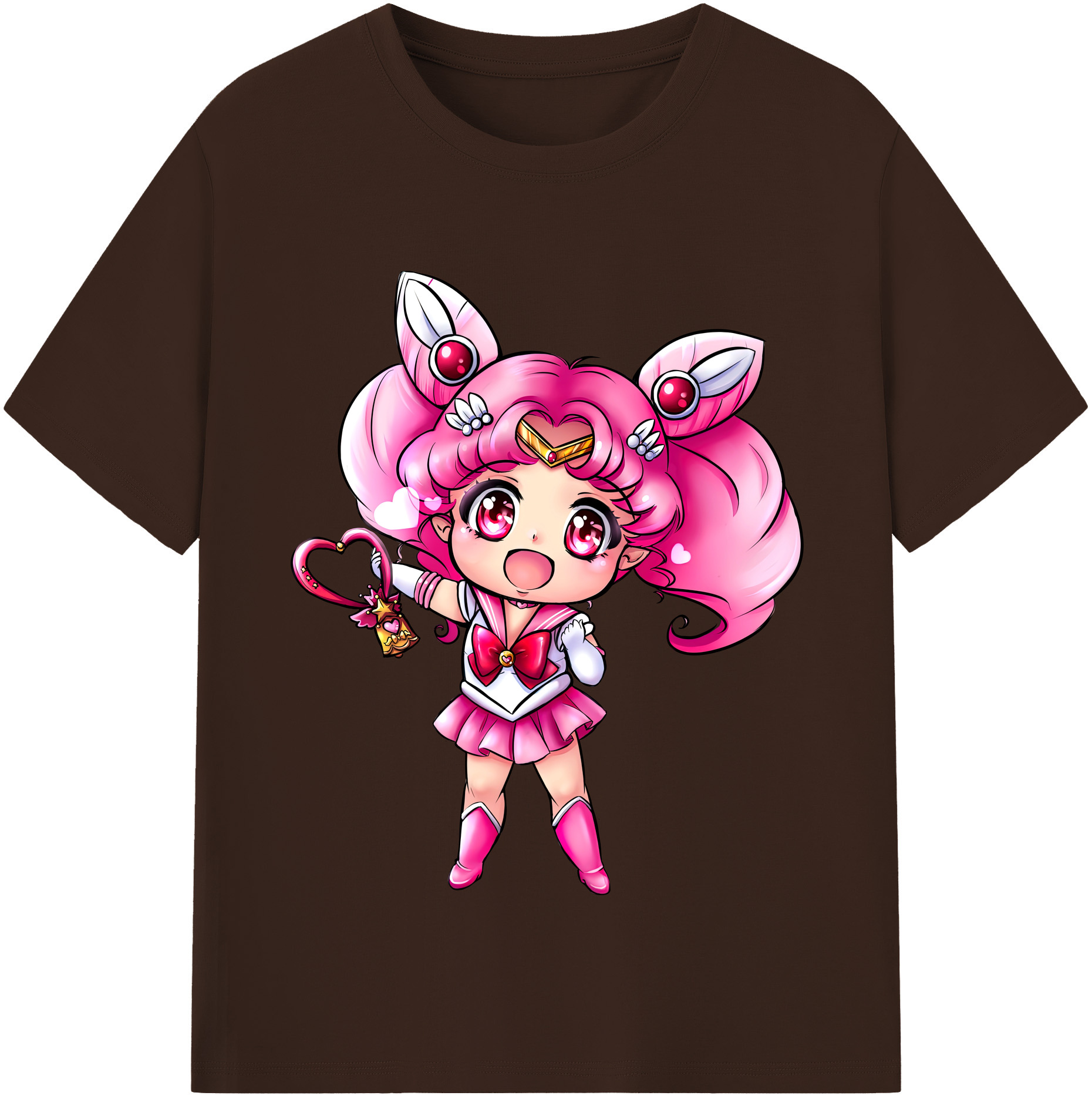 （画像用） 美少女戦士セーラームーン ちびうさ Sailor Moon Chibiusa Tsukino Usagi Small Lady Serenity 綿100％半袖Tシャツ（フロントプリント）