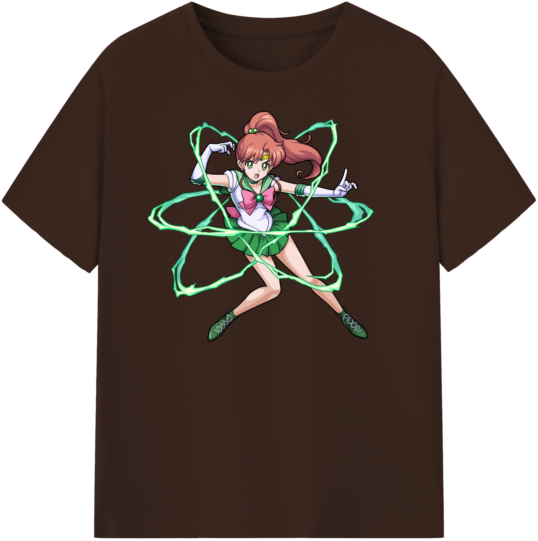 （画像用） 美少女戦士セーラームーン 木野 まこと きの まこと Sailor Moon Kino Makoto （セーラージュピター；Sailor Jupiter） 綿100％半袖Tシャツ（フロントプリント）