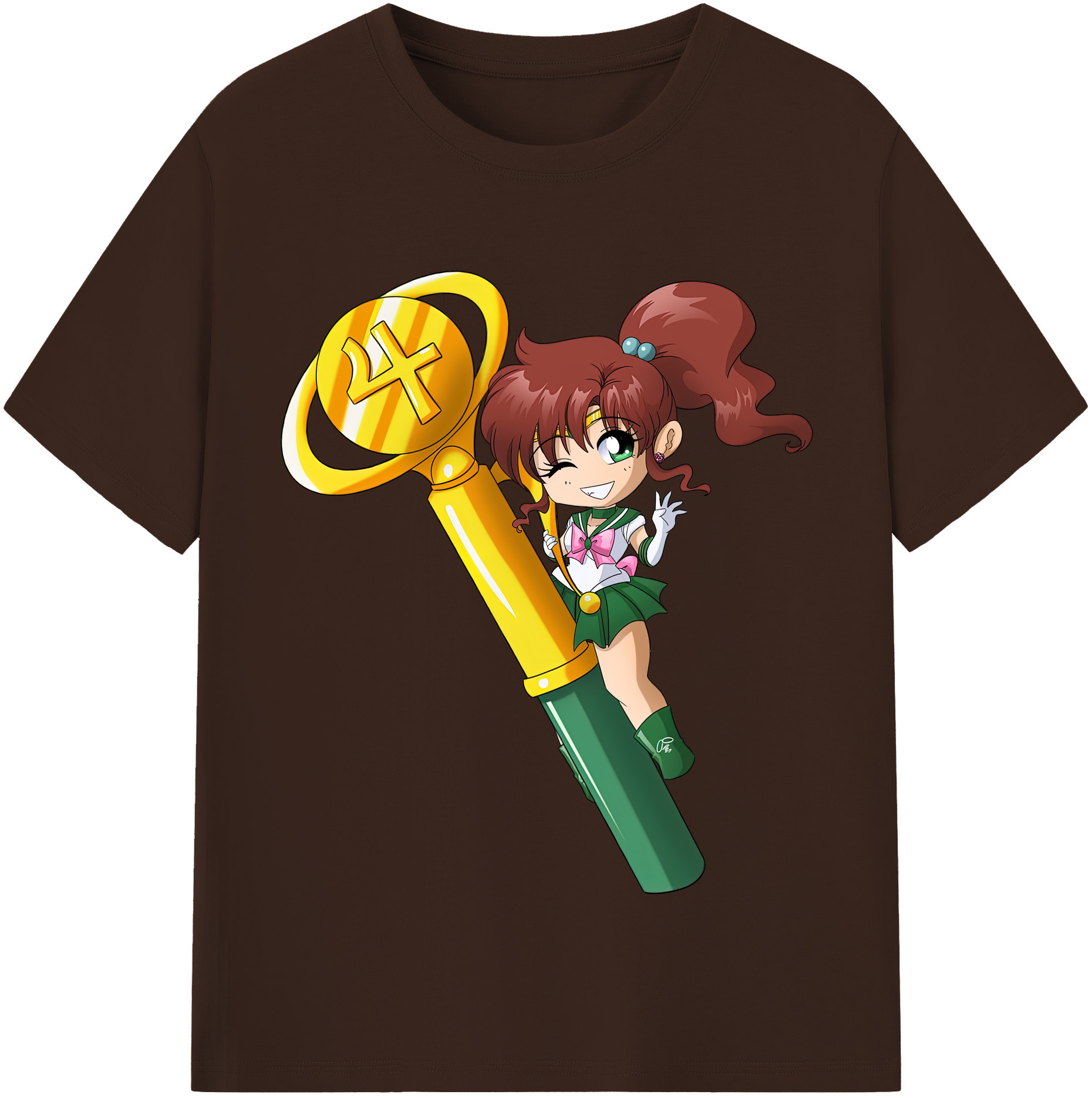 （画像用） 美少女戦士セーラームーン 木野 まこと きの まこと Sailor Moon Kino Makoto （セーラージュピター；Sailor Jupiter） 綿100％半袖Tシャツ（フロントプリント）