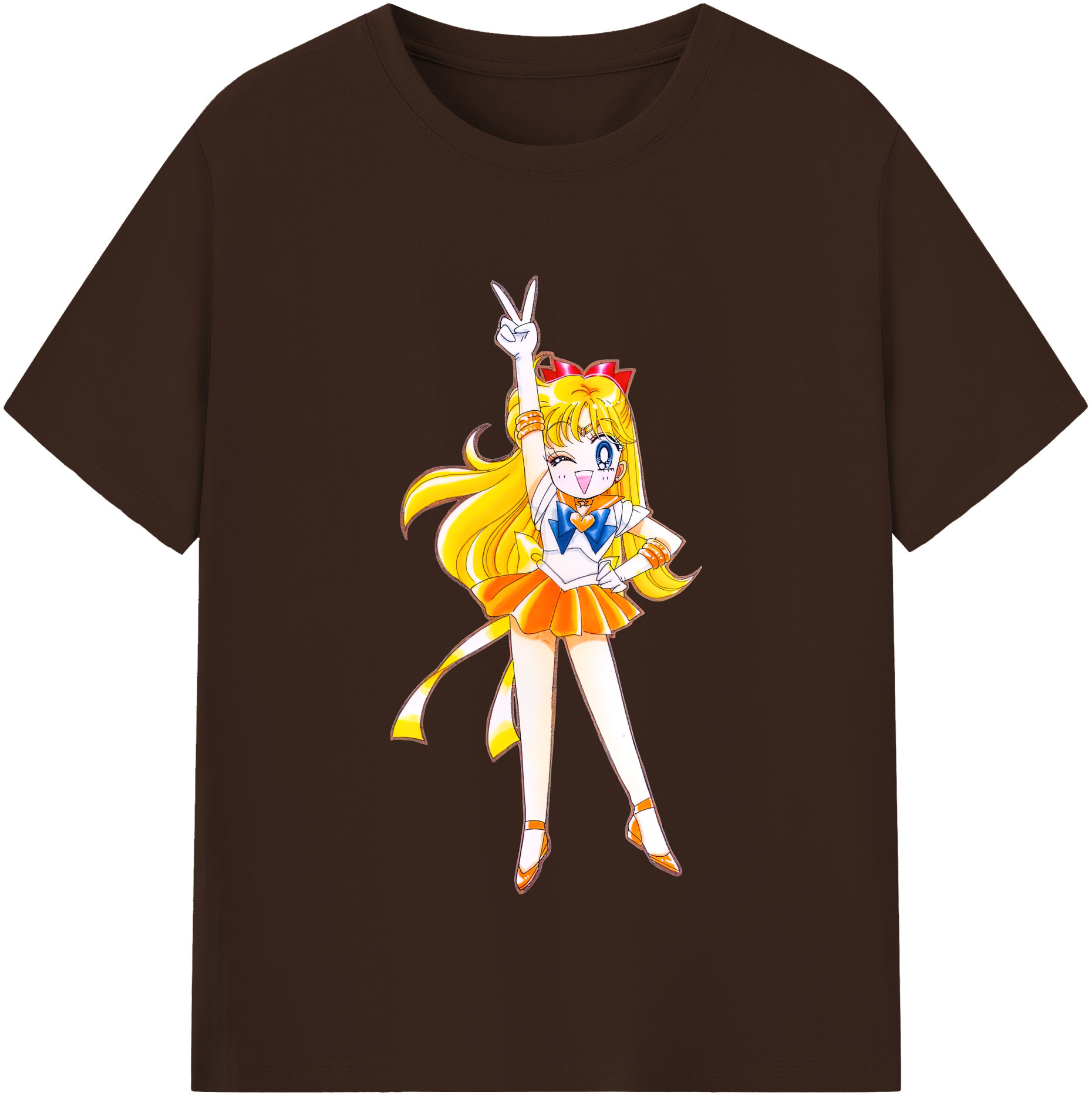 （画像用） 美少女戦士セーラームーン 愛野 美奈子 あいの みなこ Sailor Moon Aino Minako 綿100％半袖Tシャツ（フロントプリント）