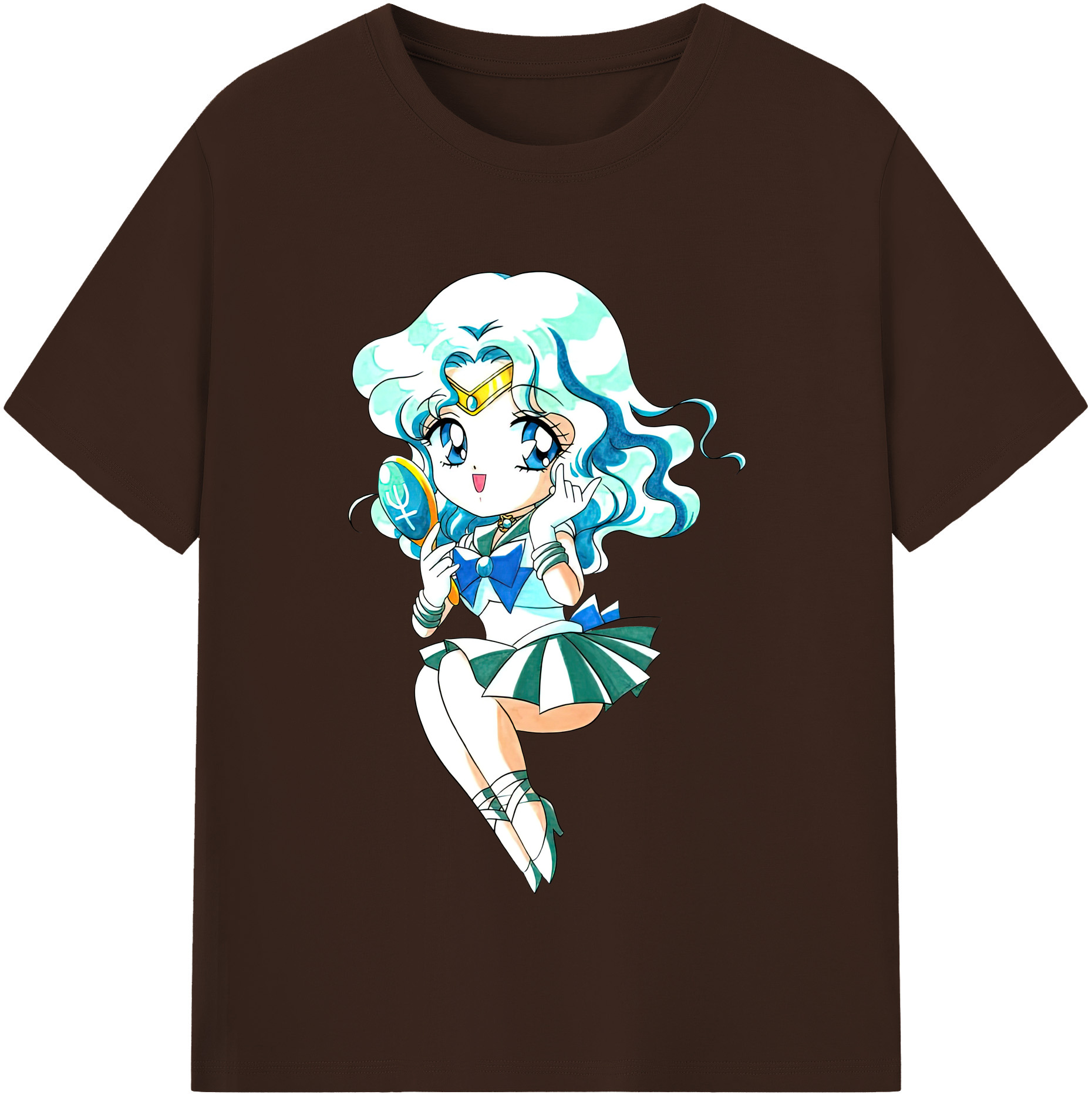 （画像用） 美少女戦士セーラームーン 海王 みちる（かいおう みちる） Sailor Moon Kaiou Michiru 綿100％半袖Tシャツ（フロントプリント）