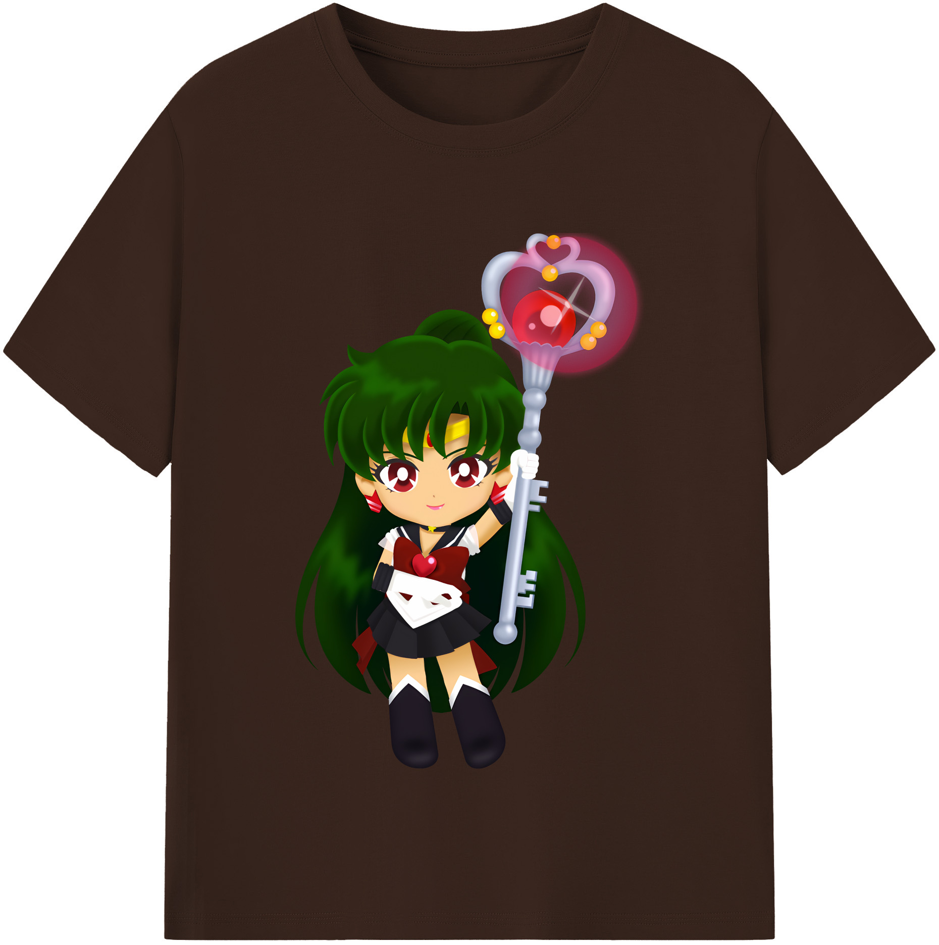 （画像用） 美少女戦士セーラームーン 冥王せつな Sailor Moon Meiou Setsuna 綿100％半袖Tシャツ（フロントプリント）