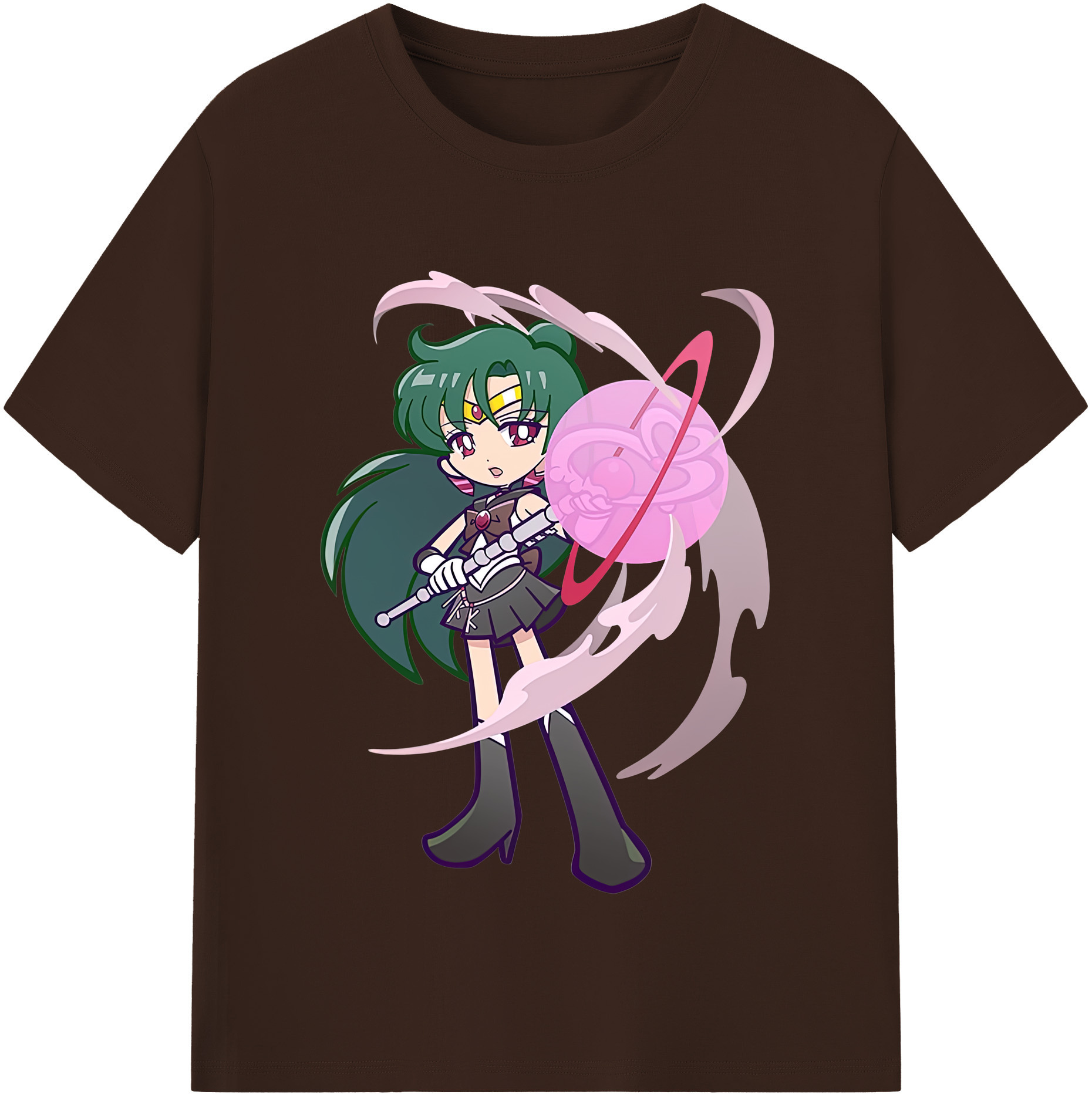 （画像用） 美少女戦士セーラームーン 冥王せつな Sailor Moon Meiou Setsuna 綿100％半袖Tシャツ（フロントプリント）