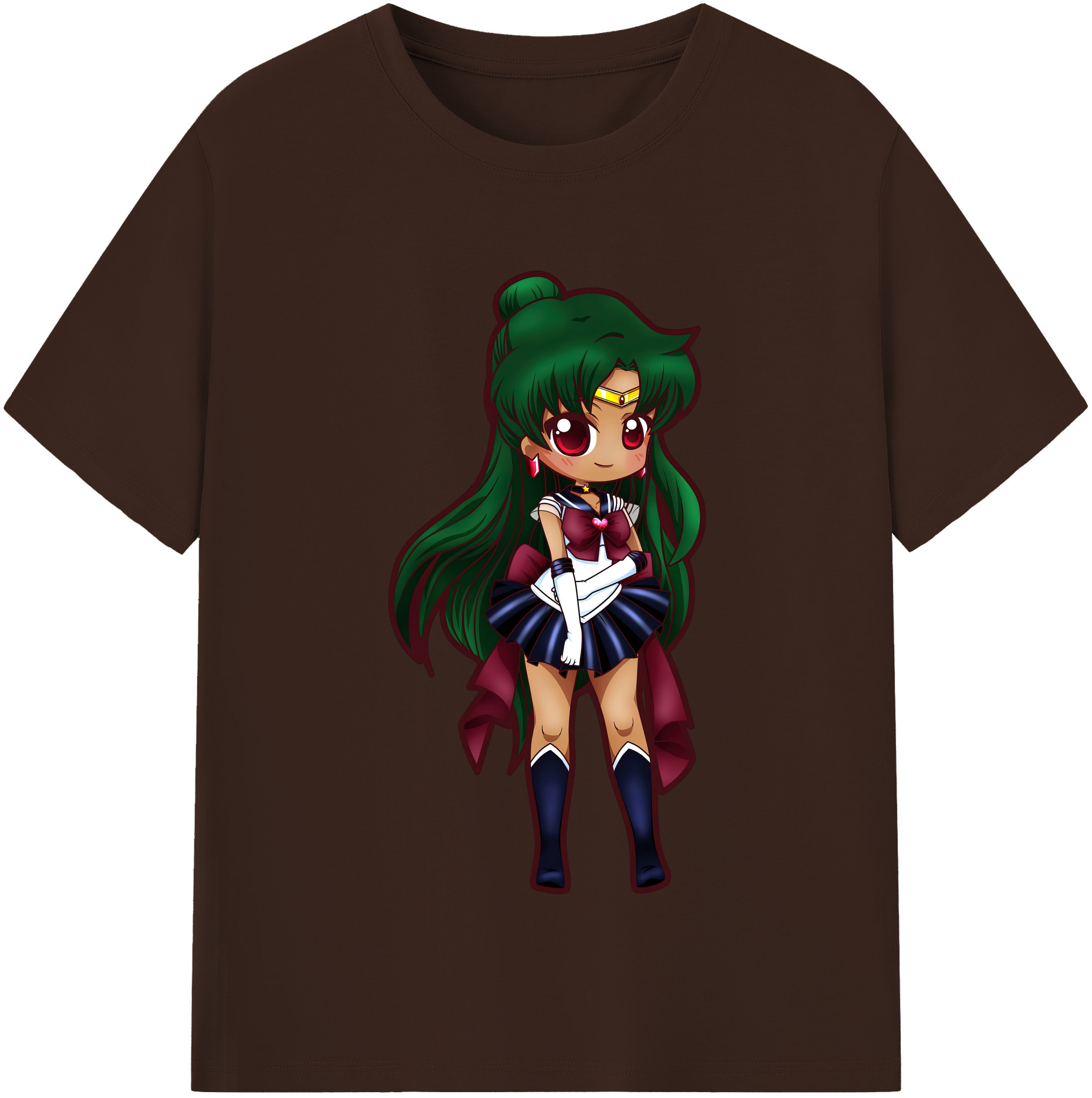 （画像用） 美少女戦士セーラームーン 冥王せつな Sailor Moon Meiou Setsuna 綿100％半袖Tシャツ（フロントプリント）