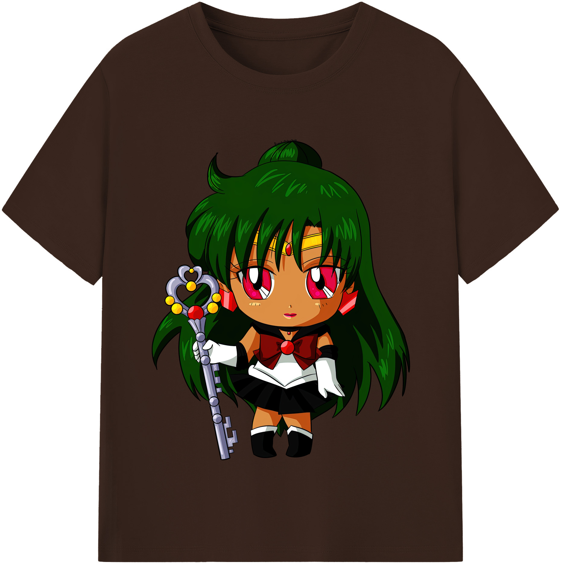 （画像用） 美少女戦士セーラームーン 冥王せつな Sailor Moon Meiou Setsuna 綿100％半袖Tシャツ（フロントプリント）