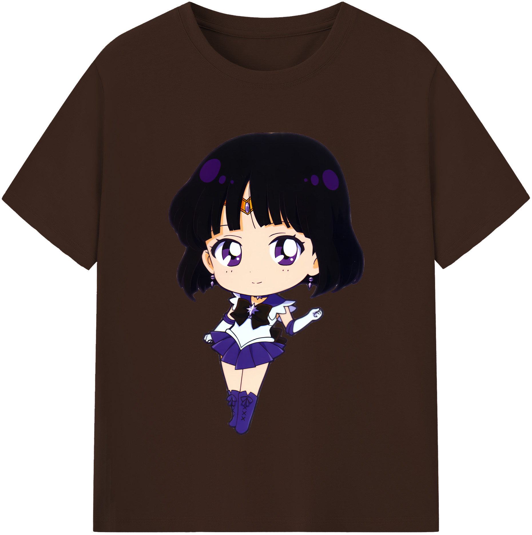 （画像用） 美少女戦士セーラームーン 土萠ほたる Sailor Moon Tomoe Hotaru （セーラーサターン；Sailor Saturn） 綿100％半袖Tシャツ（フロントプリント）