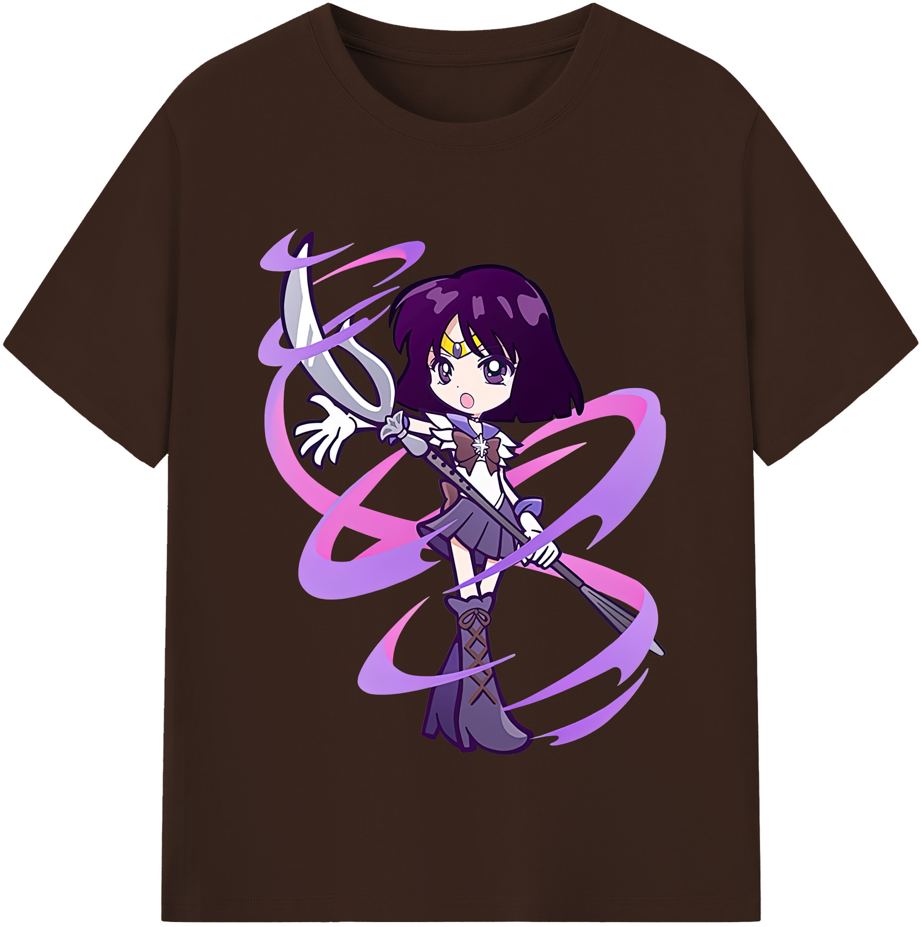 （画像用） 美少女戦士セーラームーン 土萠ほたる Sailor Moon Tomoe Hotaru （セーラーサターン；Sailor Saturn） 綿100％半袖Tシャツ（フロントプリント）