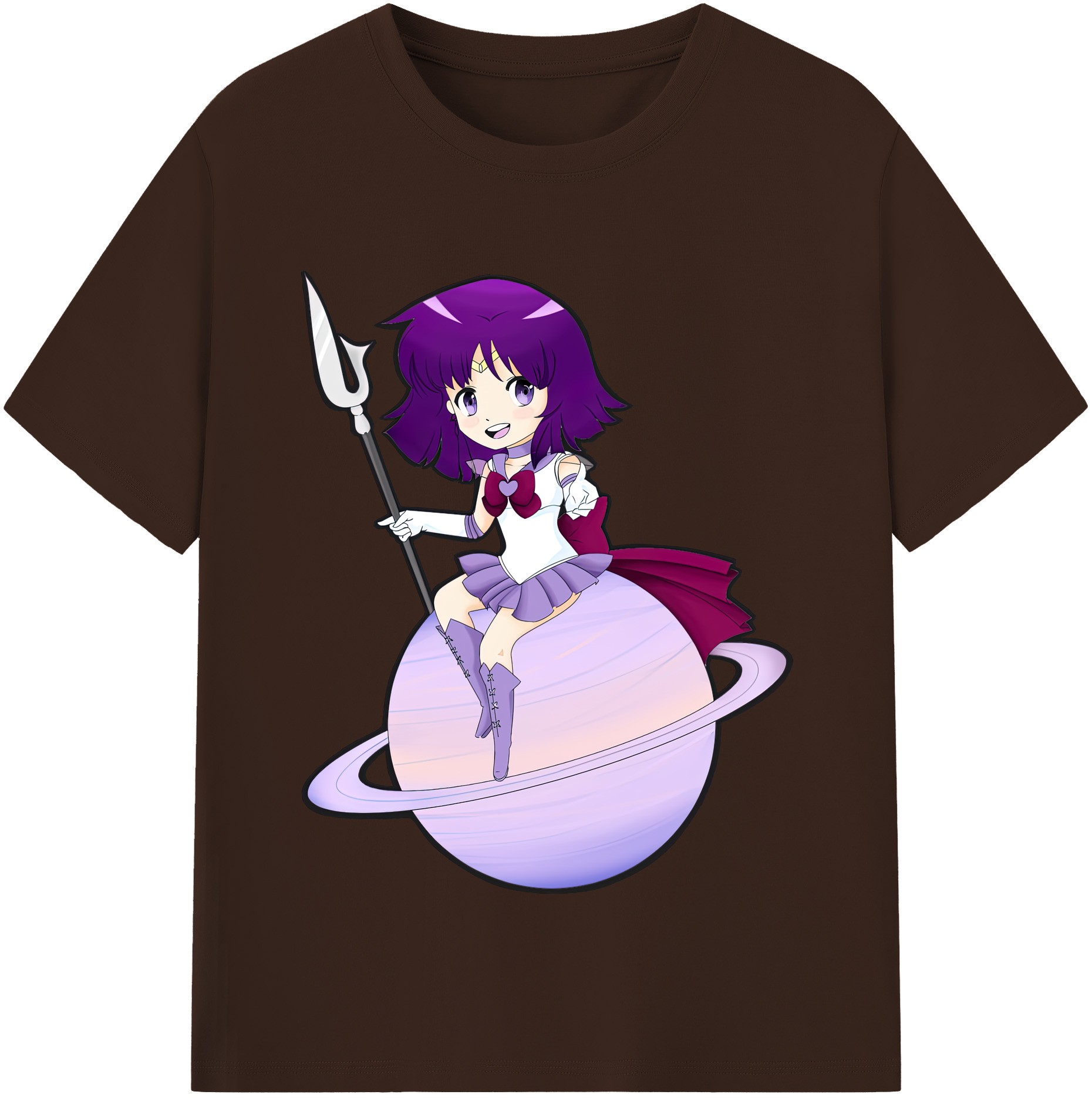 （画像用） 美少女戦士セーラームーン 土萠ほたる Sailor Moon Tomoe Hotaru （セーラーサターン；Sailor Saturn） 綿100％半袖Tシャツ（フロントプリント）