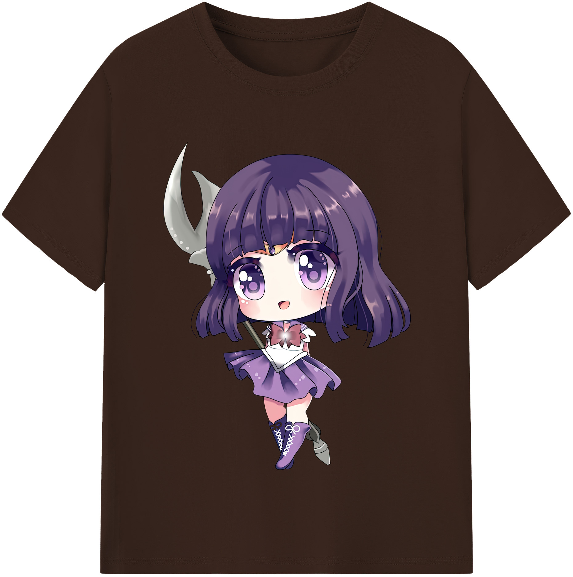 （画像用） 美少女戦士セーラームーン 土萠ほたる Sailor Moon Tomoe Hotaru （セーラーサターン；Sailor Saturn） 綿100％半袖Tシャツ（フロントプリント）