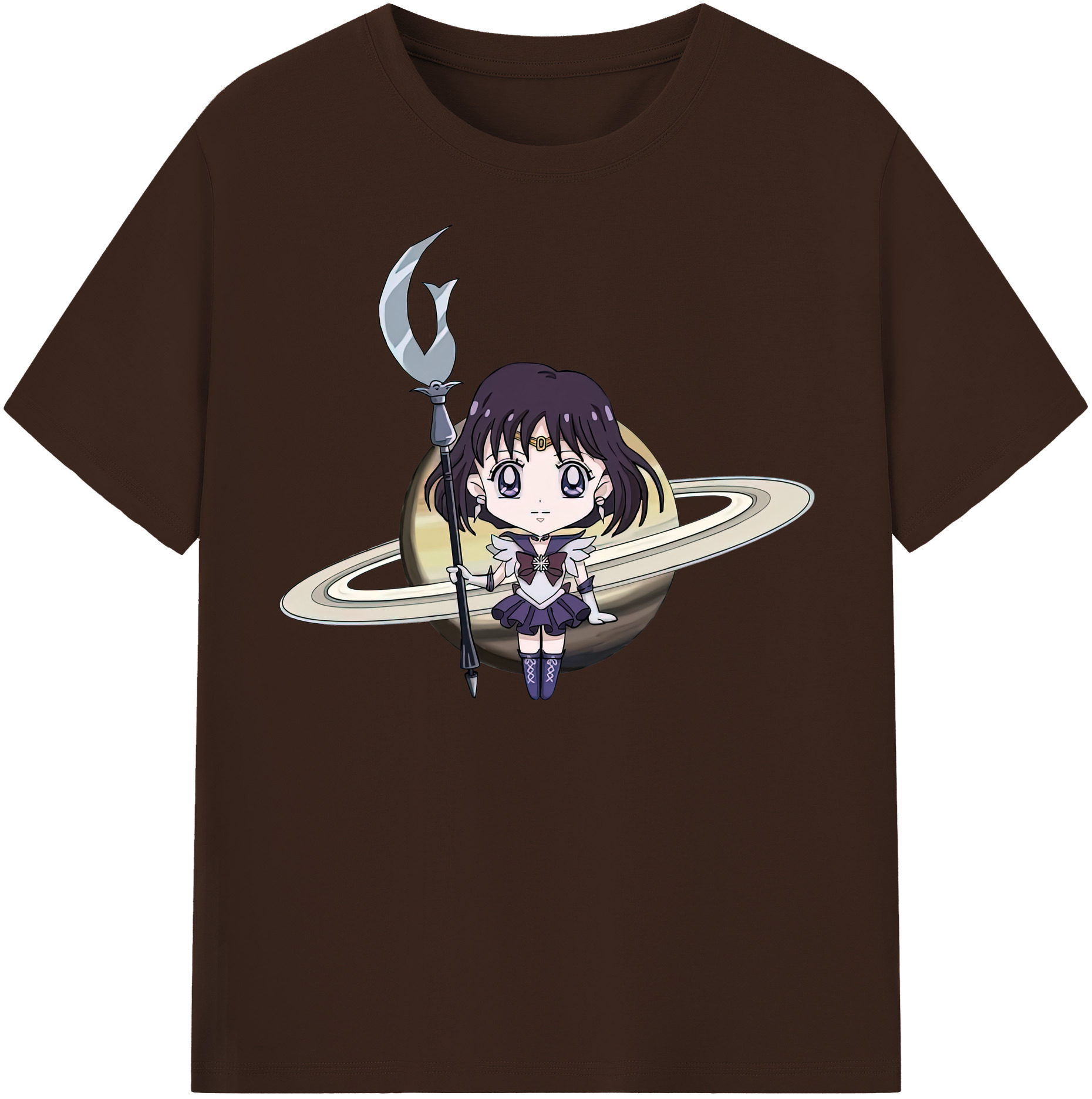 （画像用） 美少女戦士セーラームーン 土萠ほたる Sailor Moon Tomoe Hotaru （セーラーサターン；Sailor Saturn） 綿100％半袖Tシャツ（フロントプリント）