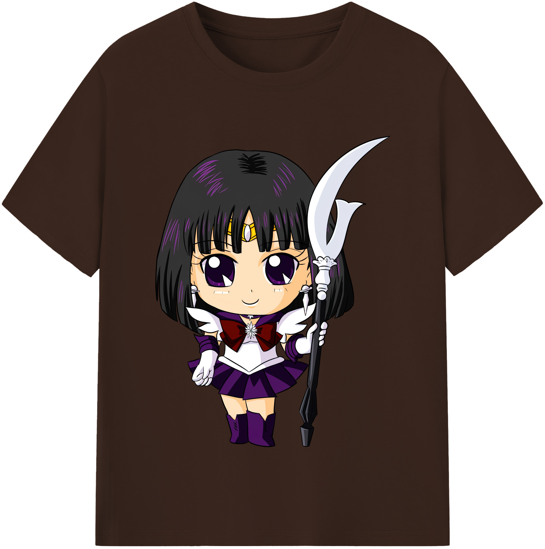 （画像用） 美少女戦士セーラームーン 土萠ほたる Sailor Moon Tomoe Hotaru （セーラーサターン；Sailor Saturn） 綿100％半袖Tシャツ（フロントプリント）