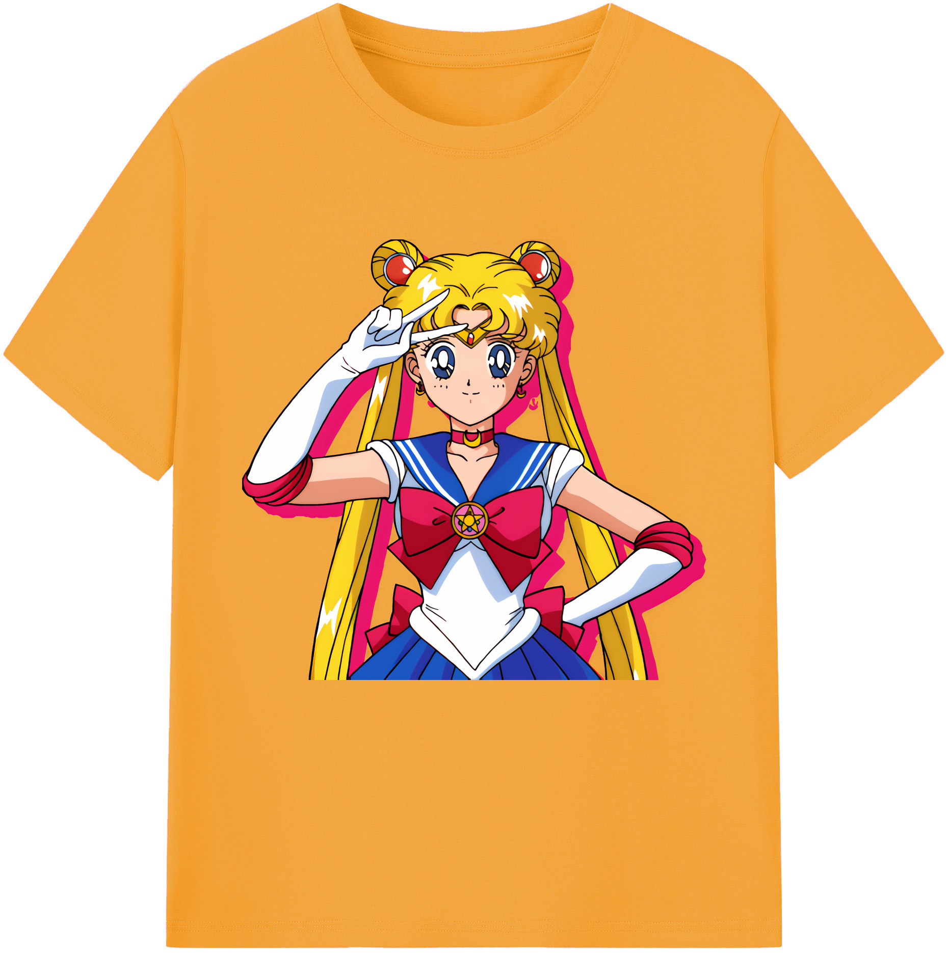 （画像用） 美少女戦士セーラームーン 月野 うさぎ つきの うさぎ Sailor Moon Tsukino Usagi 綿100％半袖Tシャツ（フロントプリント）