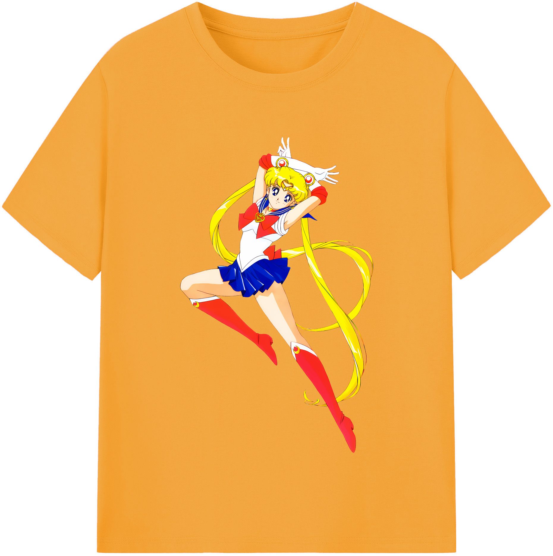 （画像用） 美少女戦士セーラームーン 月野 うさぎ つきの うさぎ Sailor Moon Tsukino Usagi 綿100％半袖Tシャツ（フロントプリント）