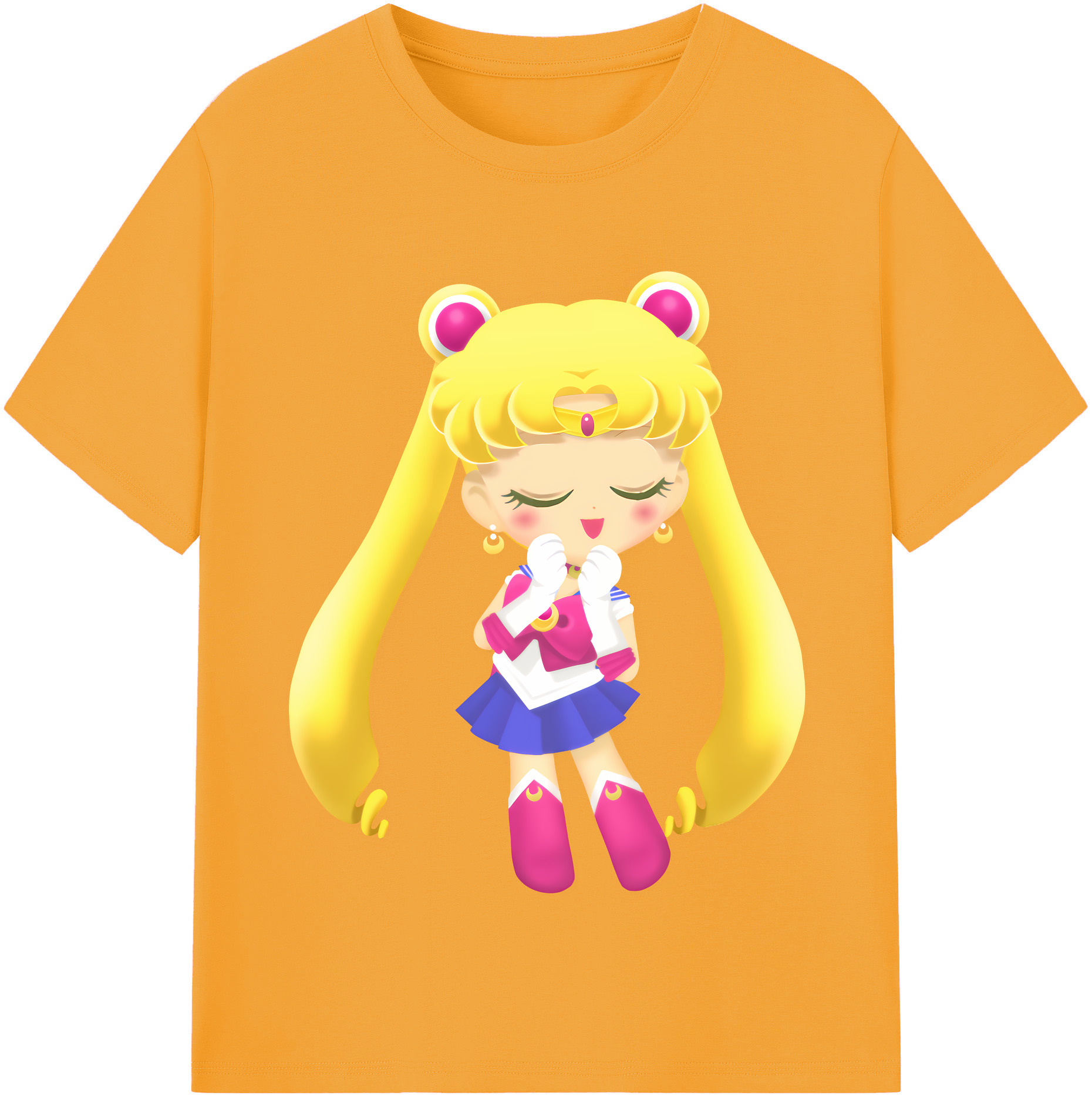 （画像用） 美少女戦士セーラームーン 月野 うさぎ つきの うさぎ Sailor Moon Tsukino Usagi 綿100％半袖Tシャツ（フロントプリント）