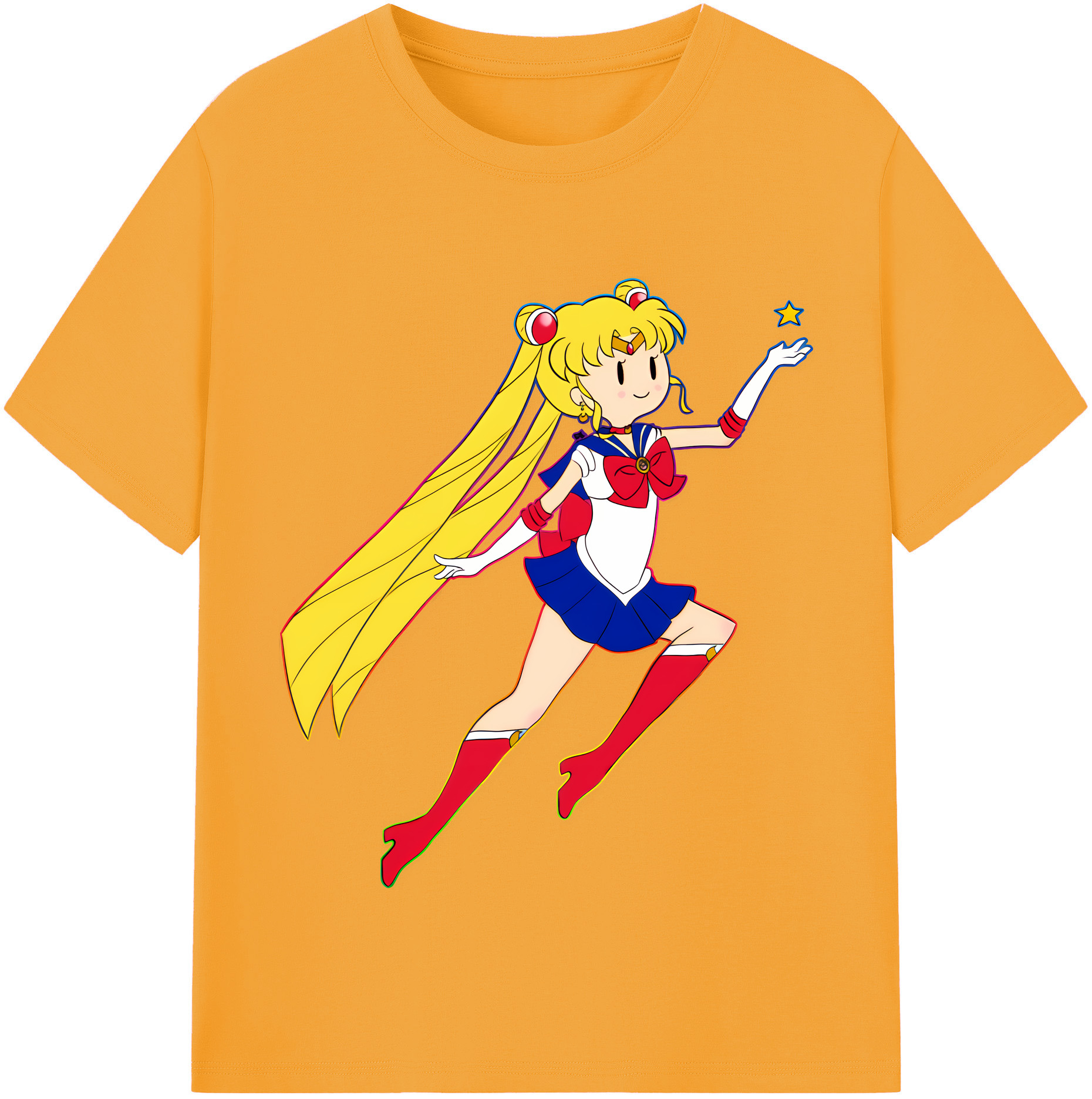 （画像用） 美少女戦士セーラームーン 月野 うさぎ つきの うさぎ Sailor Moon Tsukino Usagi 綿100％半袖Tシャツ（フロントプリント）