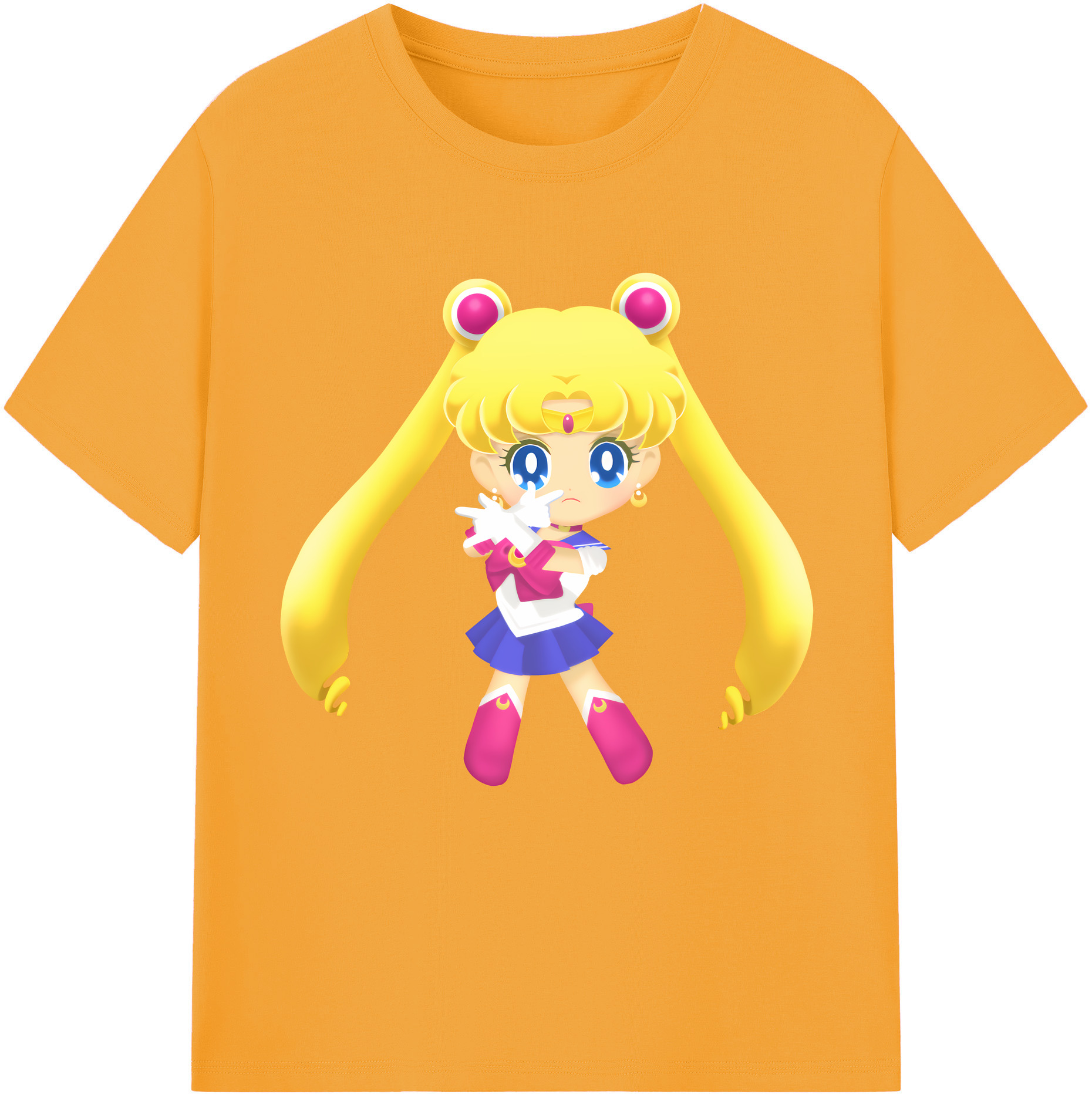 （画像用） 美少女戦士セーラームーン 月野 うさぎ つきの うさぎ Sailor Moon Tsukino Usagi 綿100％半袖Tシャツ（フロントプリント）
