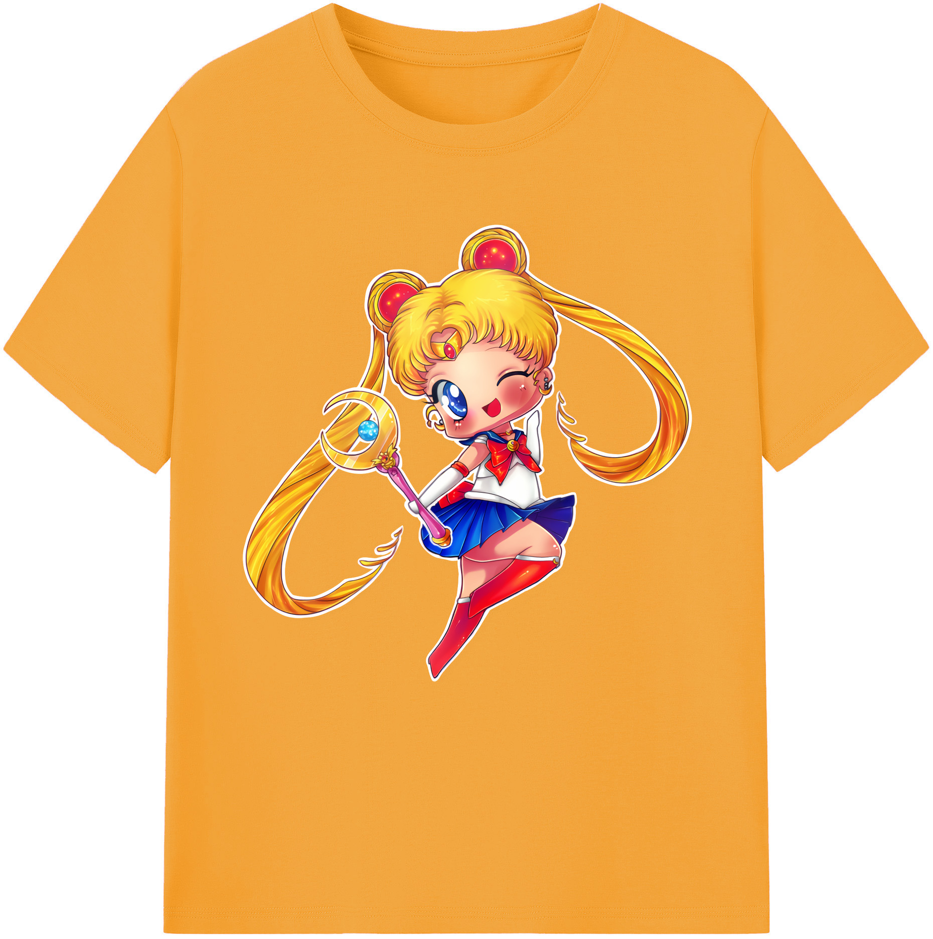 （画像用） 美少女戦士セーラームーン 月野 うさぎ つきの うさぎ Sailor Moon Tsukino Usagi 綿100％半袖Tシャツ（フロントプリント）
