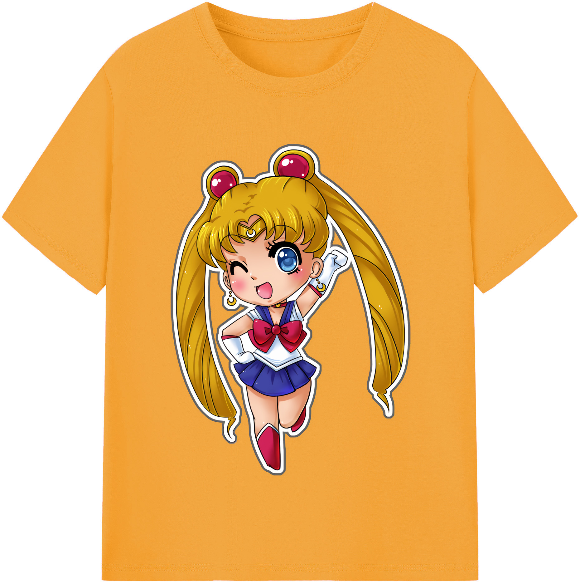 （画像用） 美少女戦士セーラームーン 月野 うさぎ つきの うさぎ Sailor Moon Tsukino Usagi 綿100％半袖Tシャツ（フロントプリント）