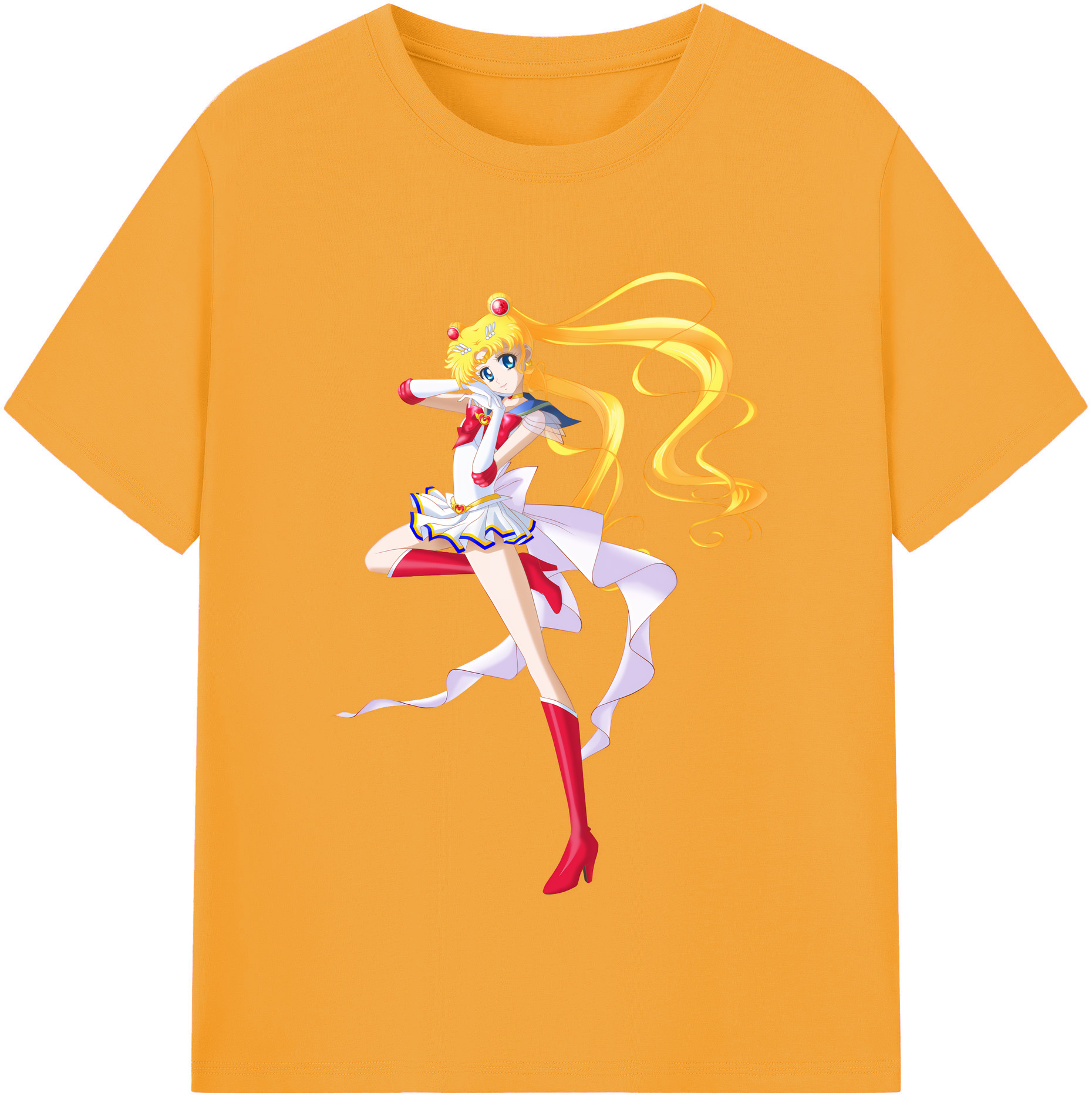 （画像用） 美少女戦士セーラームーン 月野 うさぎ つきの うさぎ Sailor Moon Tsukino Usagi 綿100％半袖Tシャツ（フロントプリント）