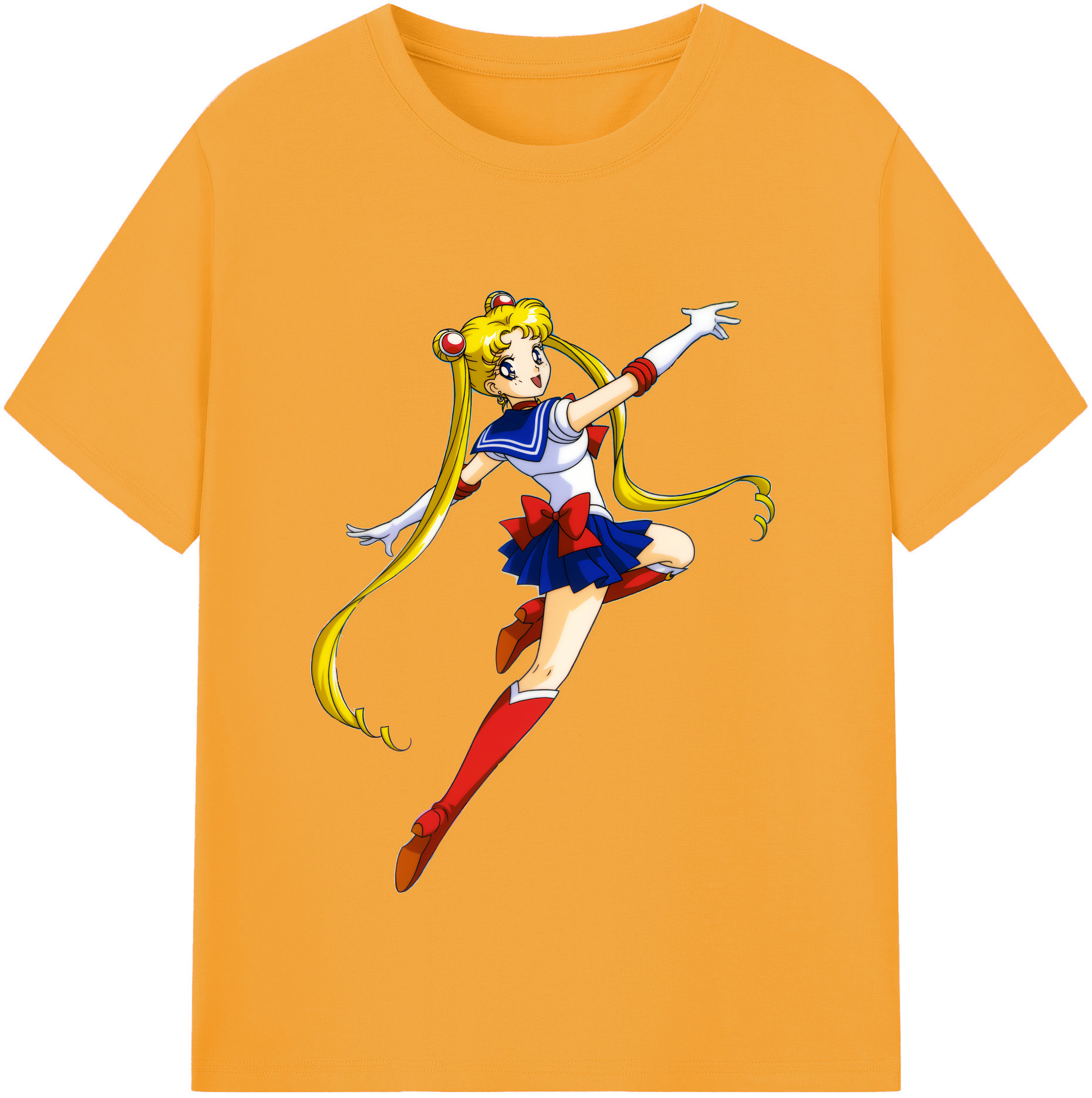 （画像用） 美少女戦士セーラームーン 月野 うさぎ つきの うさぎ Sailor Moon Tsukino Usagi 綿100％半袖Tシャツ（フロントプリント）