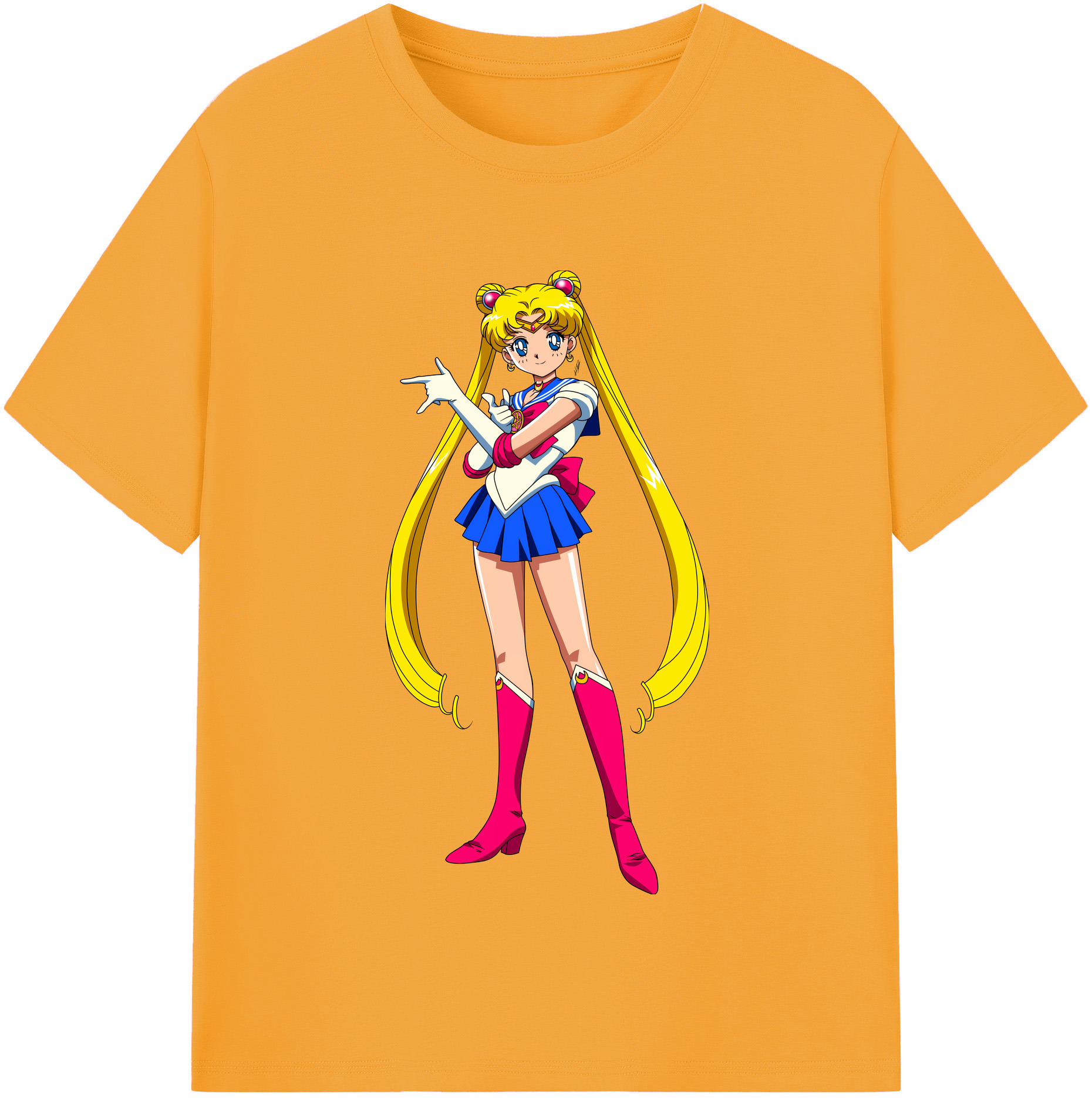（画像用） 美少女戦士セーラームーン 月野 うさぎ つきの うさぎ Sailor Moon Tsukino Usagi 綿100％半袖Tシャツ（フロントプリント）