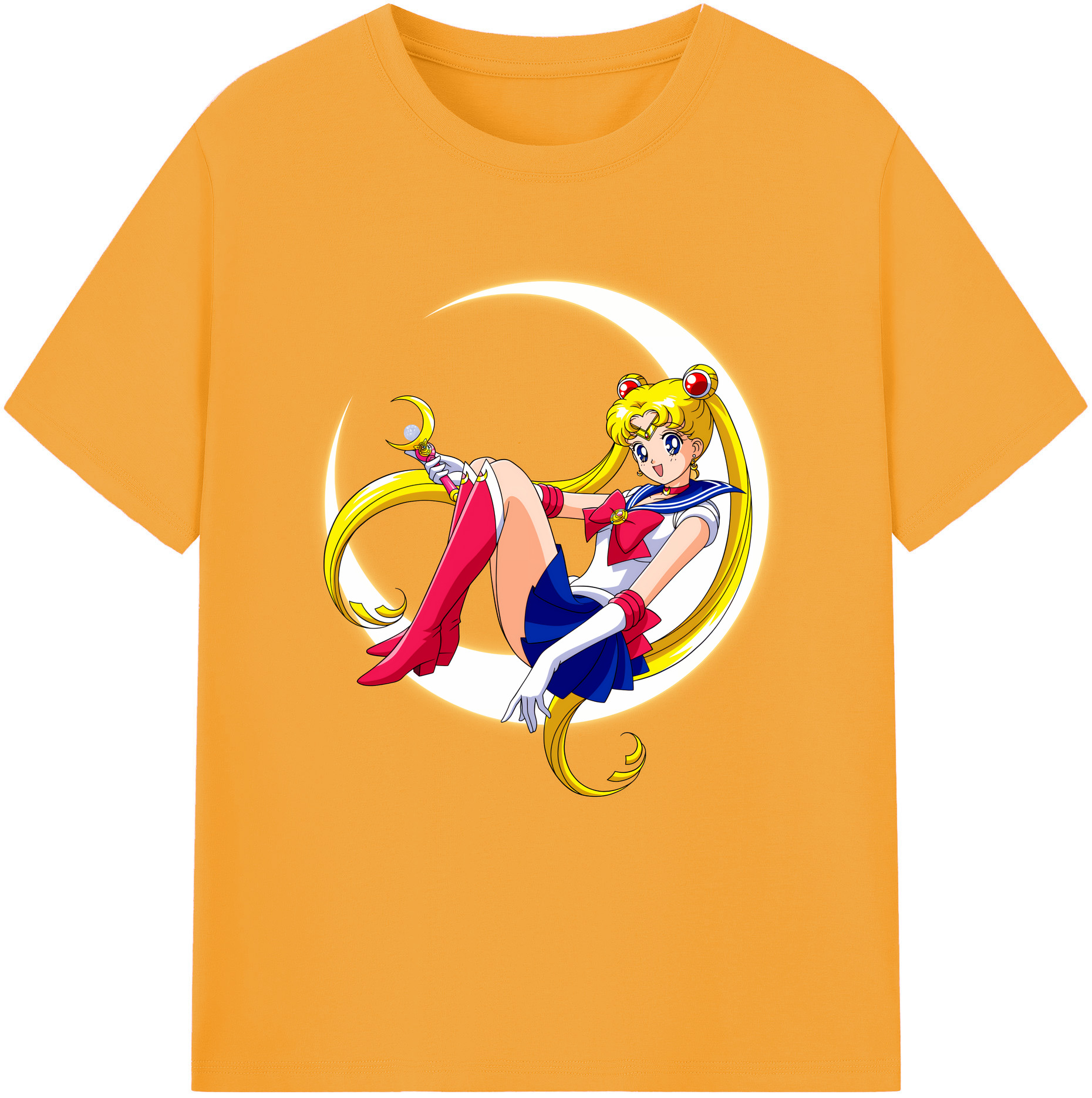 （画像用） 美少女戦士セーラームーン 月野 うさぎ つきの うさぎ Sailor Moon Tsukino Usagi 綿100％半袖Tシャツ（フロントプリント）