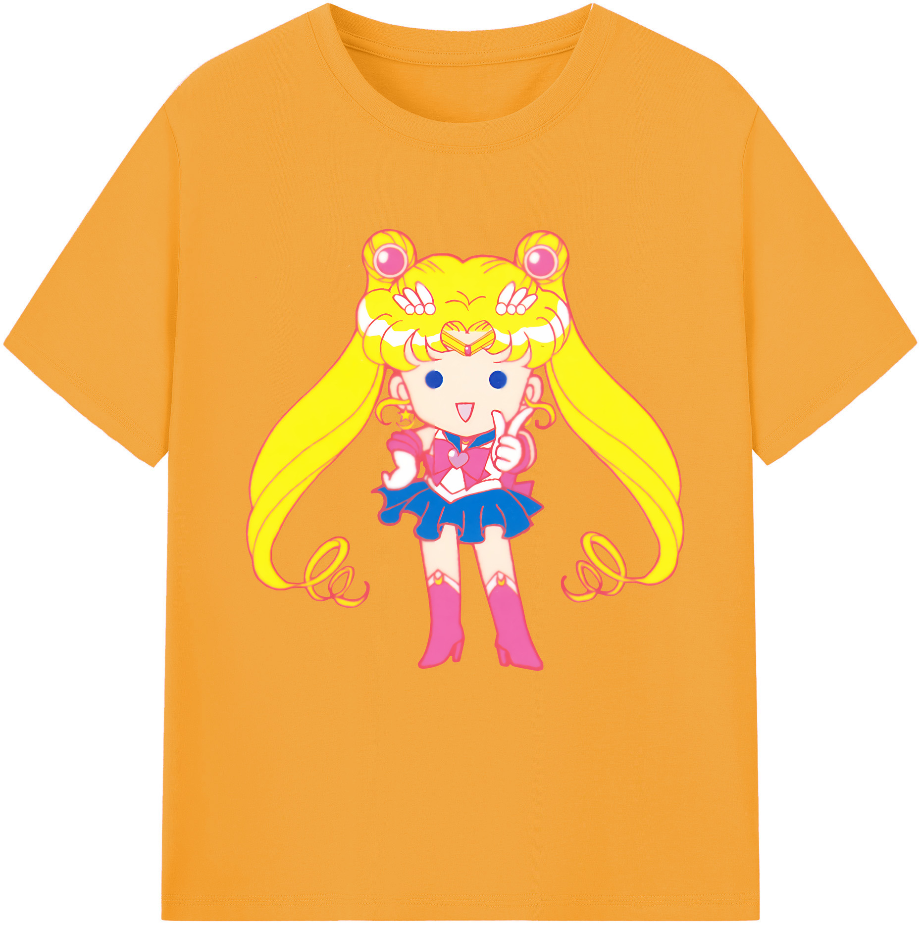 （画像用） 美少女戦士セーラームーン 月野 うさぎ つきの うさぎ Sailor Moon Tsukino Usagi 綿100％半袖Tシャツ（フロントプリント）