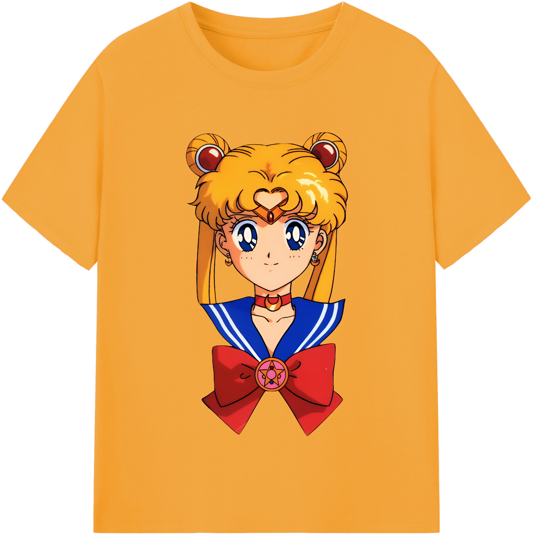 （画像用） 美少女戦士セーラームーン 月野 うさぎ つきの うさぎ Sailor Moon Tsukino Usagi 綿100％半袖Tシャツ（フロントプリント）