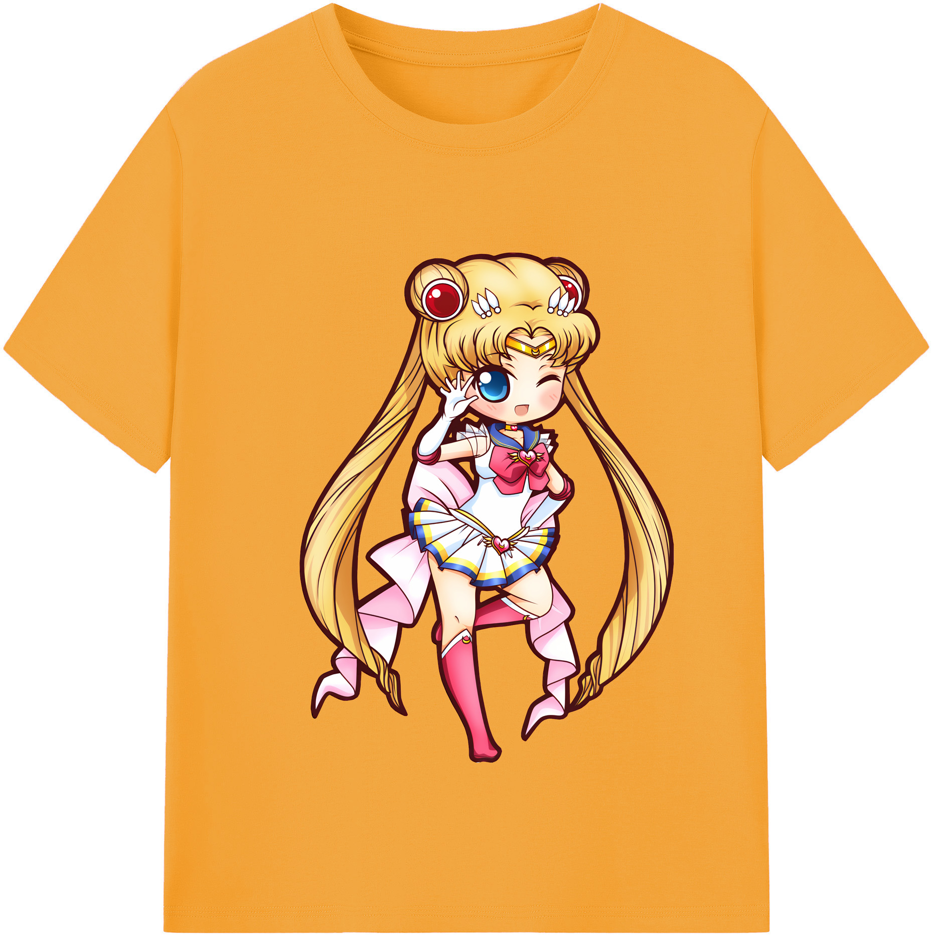 （画像用） 美少女戦士セーラームーン 月野 うさぎ つきの うさぎ Sailor Moon Tsukino Usagi 綿100％半袖Tシャツ（フロントプリント）