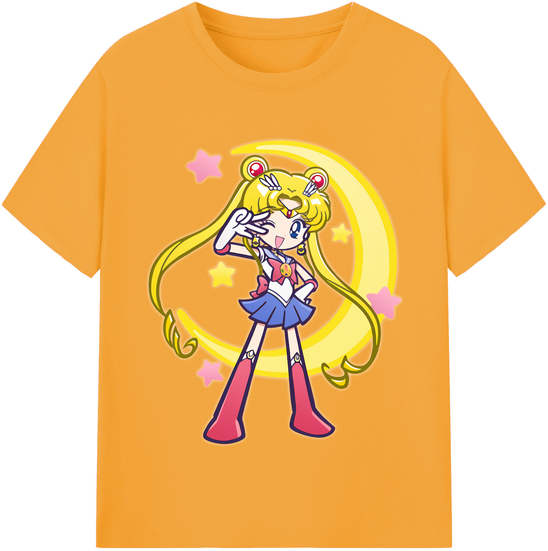 （画像用） 美少女戦士セーラームーン 月野 うさぎ つきの うさぎ Sailor Moon Tsukino Usagi 綿100％半袖Tシャツ（フロントプリント）