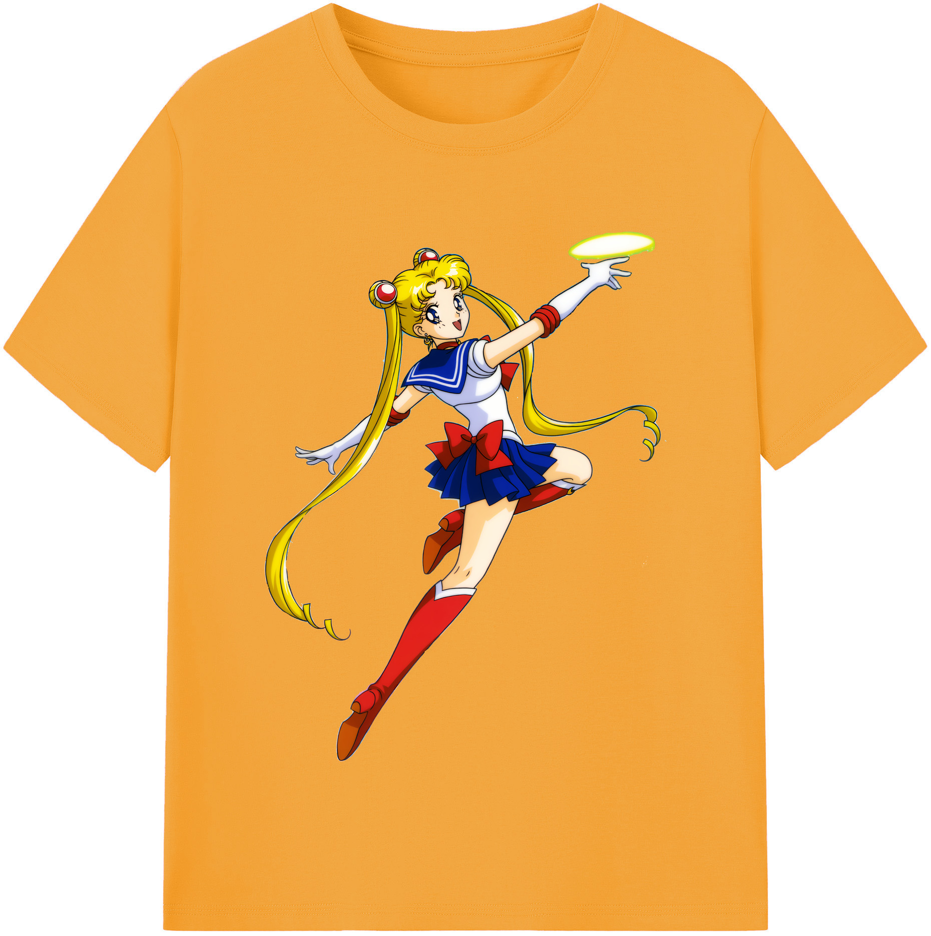 （画像用） 美少女戦士セーラームーン 月野 うさぎ つきの うさぎ Sailor Moon Tsukino Usagi 綿100％半袖Tシャツ（フロントプリント）