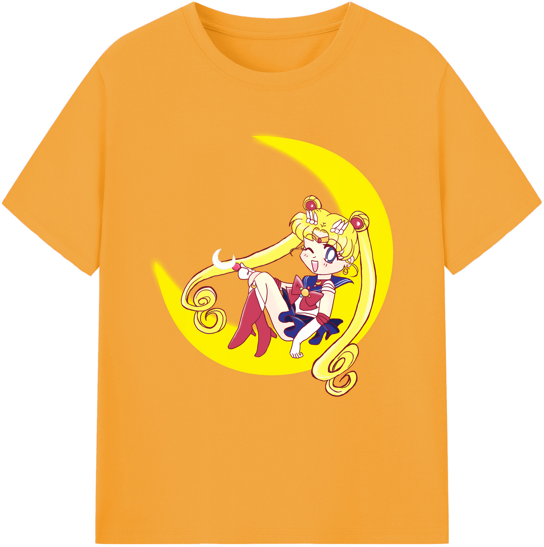 （画像用） 美少女戦士セーラームーン 月野 うさぎ つきの うさぎ Sailor Moon Tsukino Usagi 綿100％半袖Tシャツ（フロントプリント）