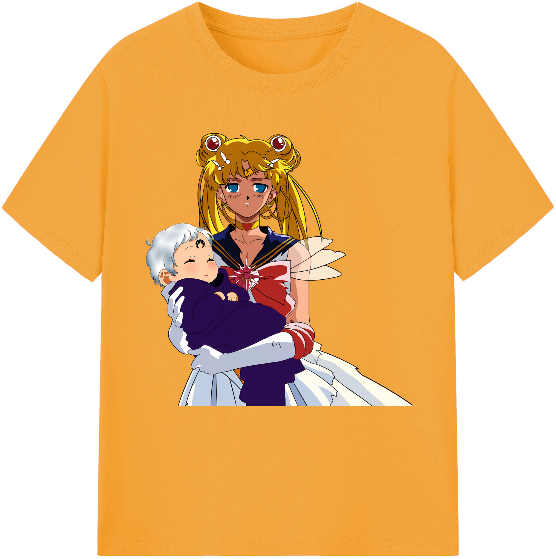 （画像用） 美少女戦士セーラームーン 月野 うさぎ つきの うさぎ Sailor Moon Tsukino Usagi 綿100％半袖Tシャツ（フロントプリント）