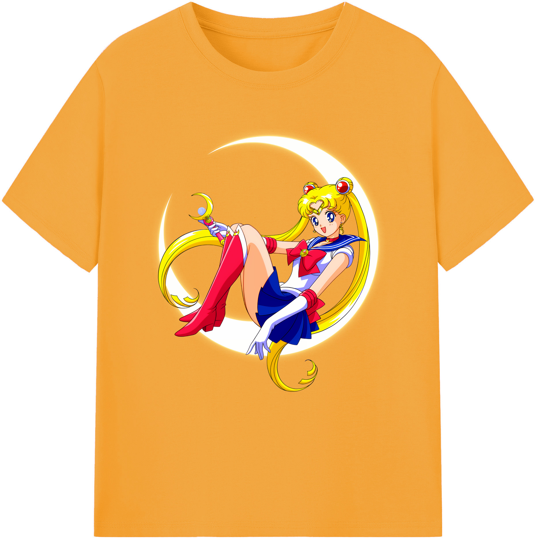 （画像用） 美少女戦士セーラームーン 月野 うさぎ つきの うさぎ Sailor Moon Tsukino Usagi 綿100％半袖Tシャツ（フロントプリント）