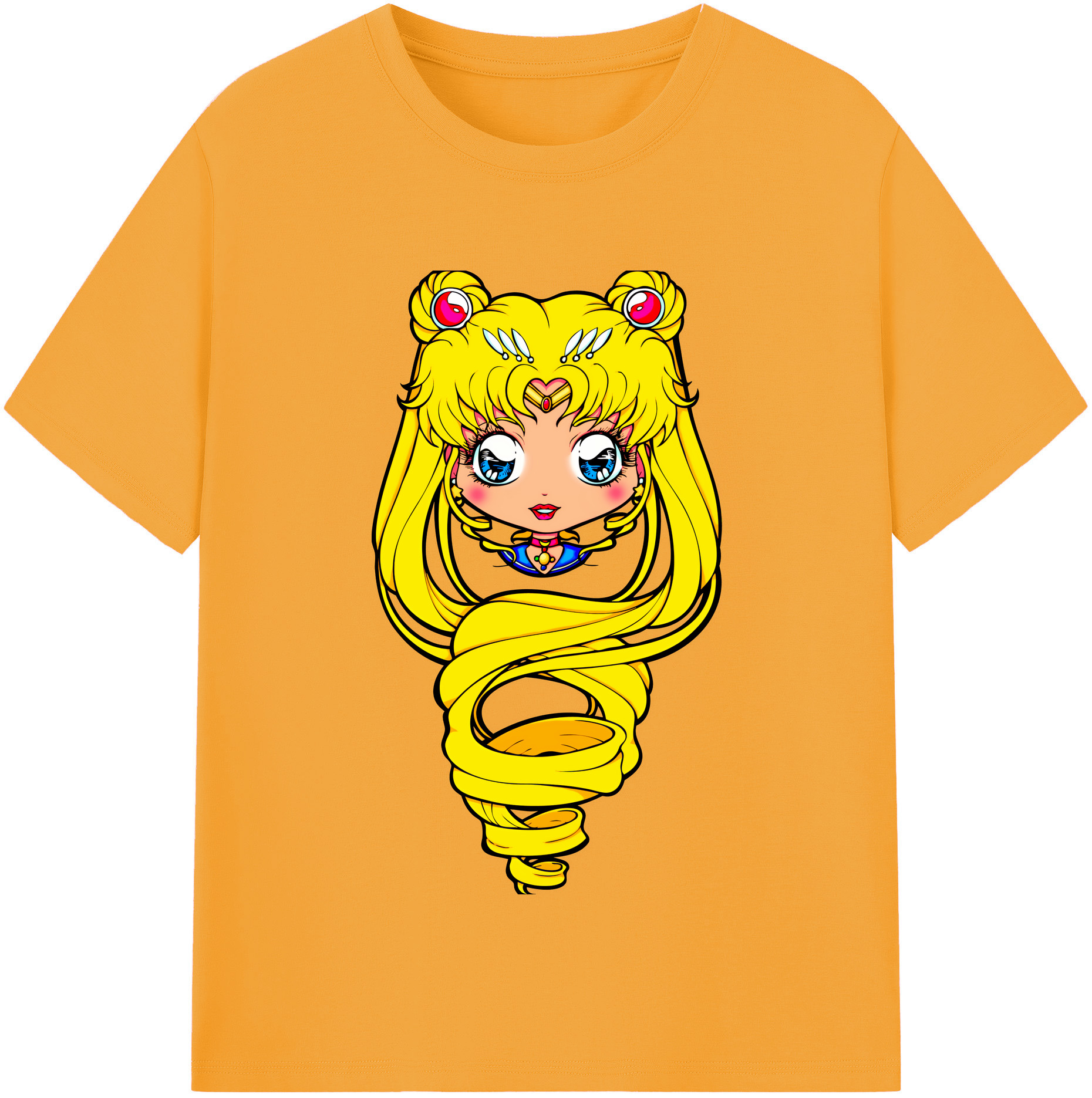 （画像用） 美少女戦士セーラームーン 月野 うさぎ つきの うさぎ Sailor Moon Tsukino Usagi 綿100％半袖Tシャツ（フロントプリント）