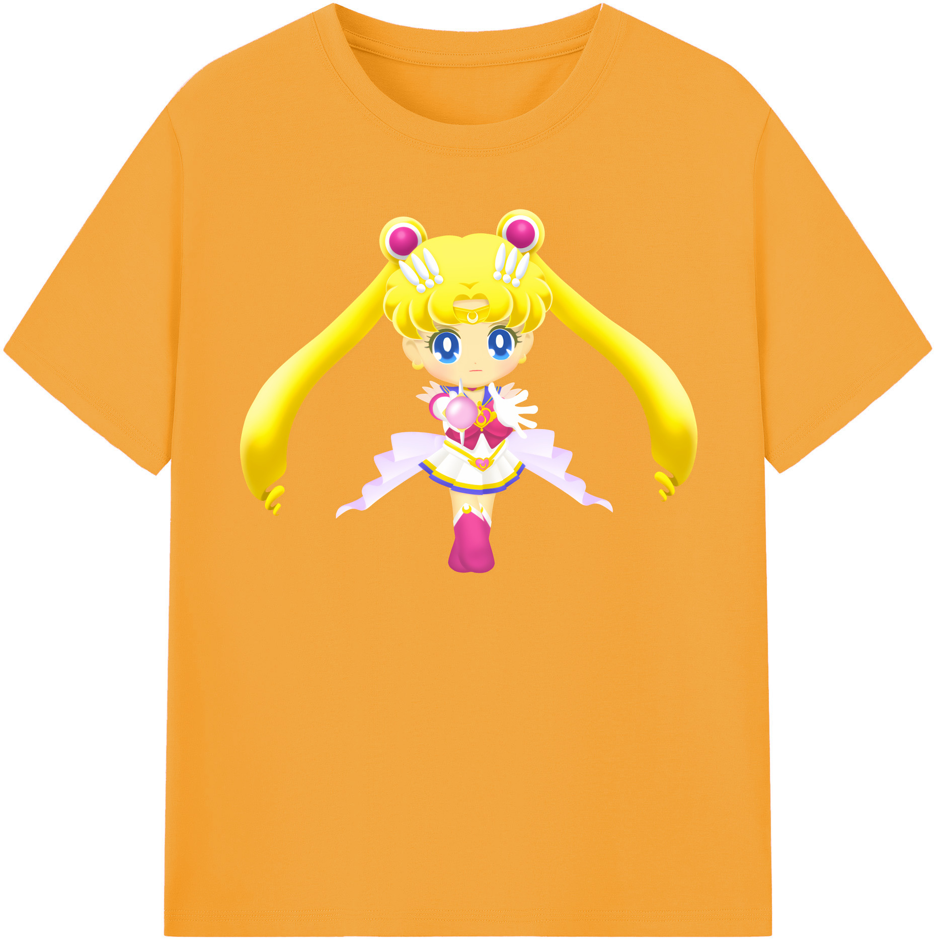（画像用） 美少女戦士セーラームーン 月野 うさぎ つきの うさぎ Sailor Moon Tsukino Usagi 綿100％半袖Tシャツ（フロントプリント）