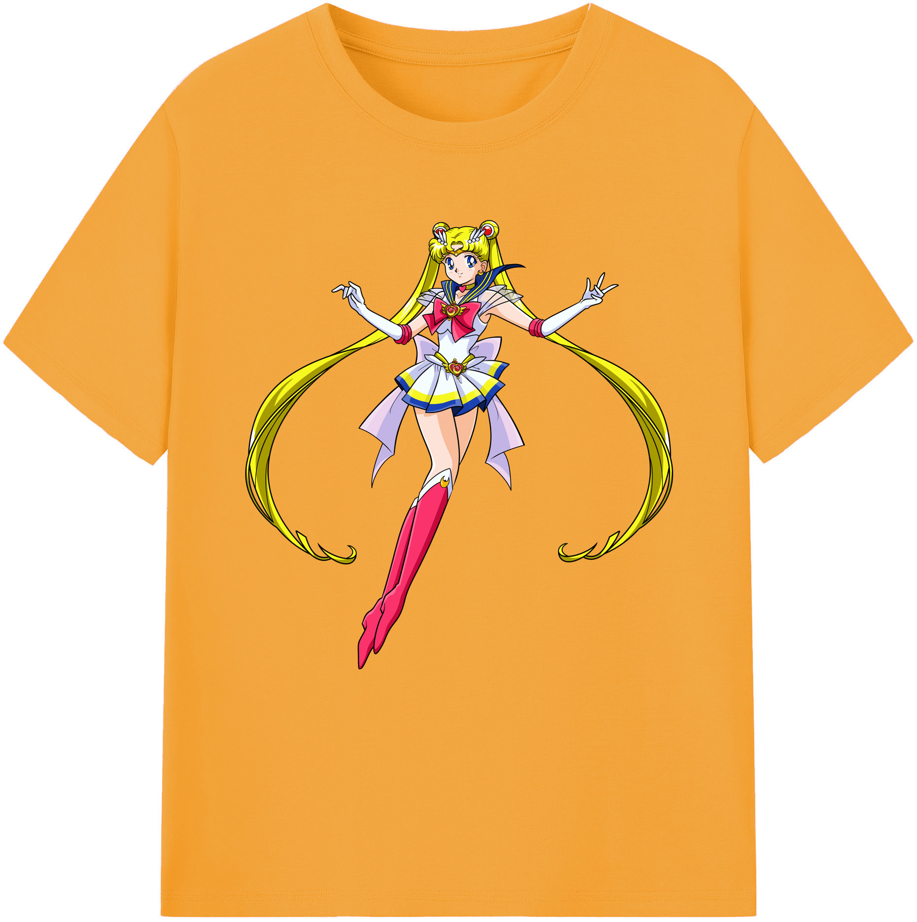 （画像用） 美少女戦士セーラームーン 月野 うさぎ つきの うさぎ Sailor Moon Tsukino Usagi 綿100％半袖Tシャツ（フロントプリント）