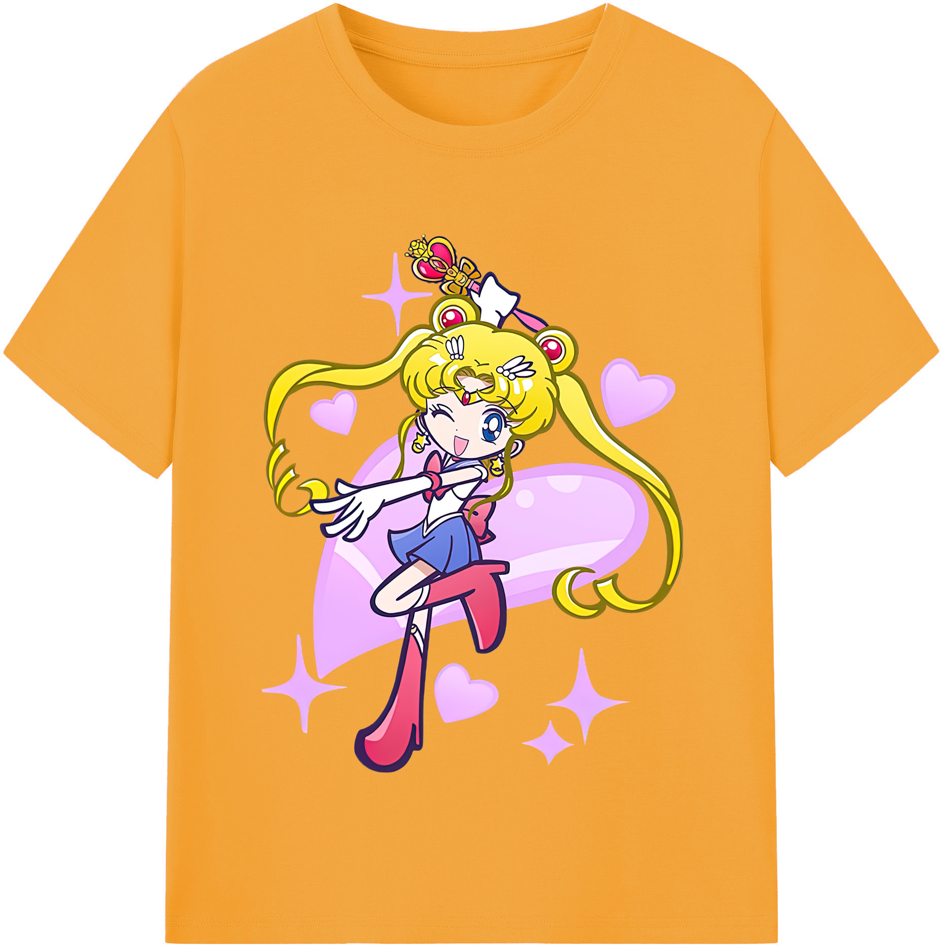 （画像用） 美少女戦士セーラームーン 月野 うさぎ つきの うさぎ Sailor Moon Tsukino Usagi 綿100％半袖Tシャツ（フロントプリント）