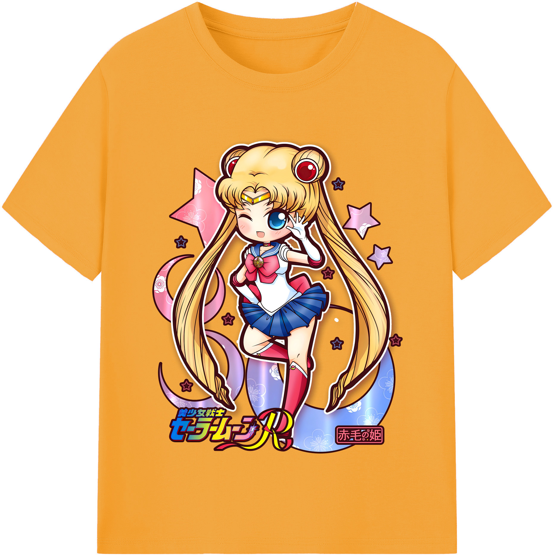 （画像用） 美少女戦士セーラームーン 月野 うさぎ つきの うさぎ Sailor Moon Tsukino Usagi 綿100％半袖Tシャツ（フロントプリント）