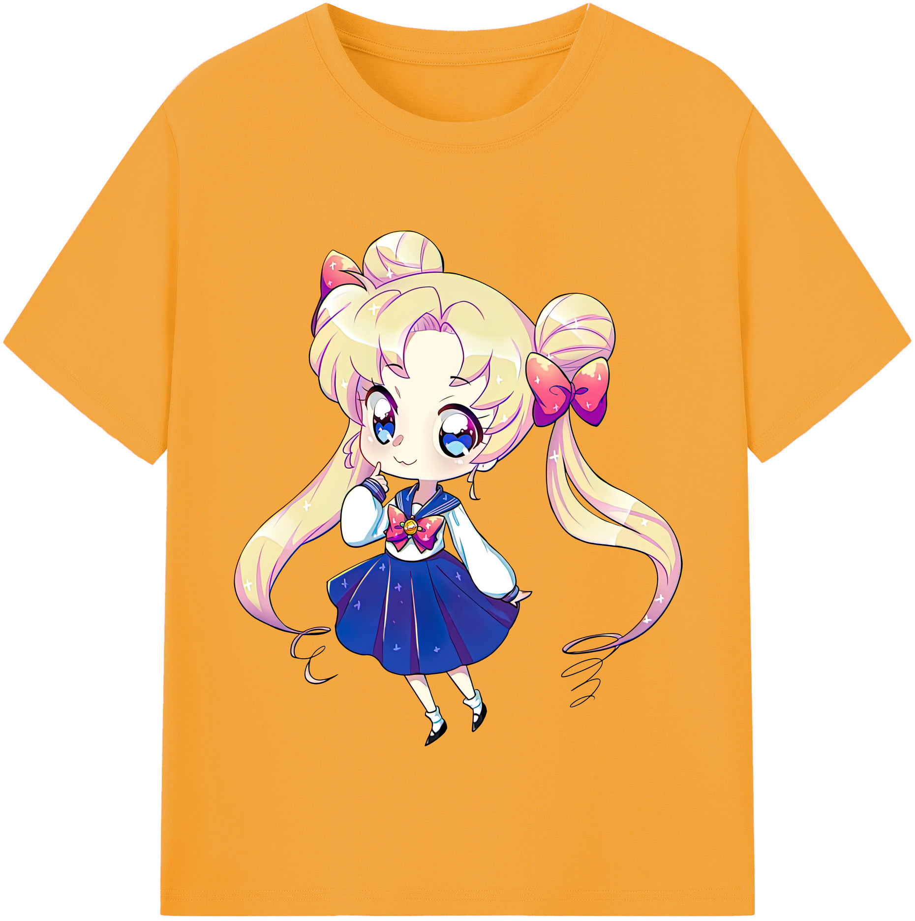 （画像用） 美少女戦士セーラームーン 月野 うさぎ つきの うさぎ Sailor Moon Tsukino Usagi 綿100％半袖Tシャツ（フロントプリント）